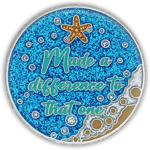 Miniatura 5 de Chip de sobriedad de Star Thrower  Moneda AA triple  Marcó la diferencia con esa  Token de regalo inspirador de historia de estrellas de mar