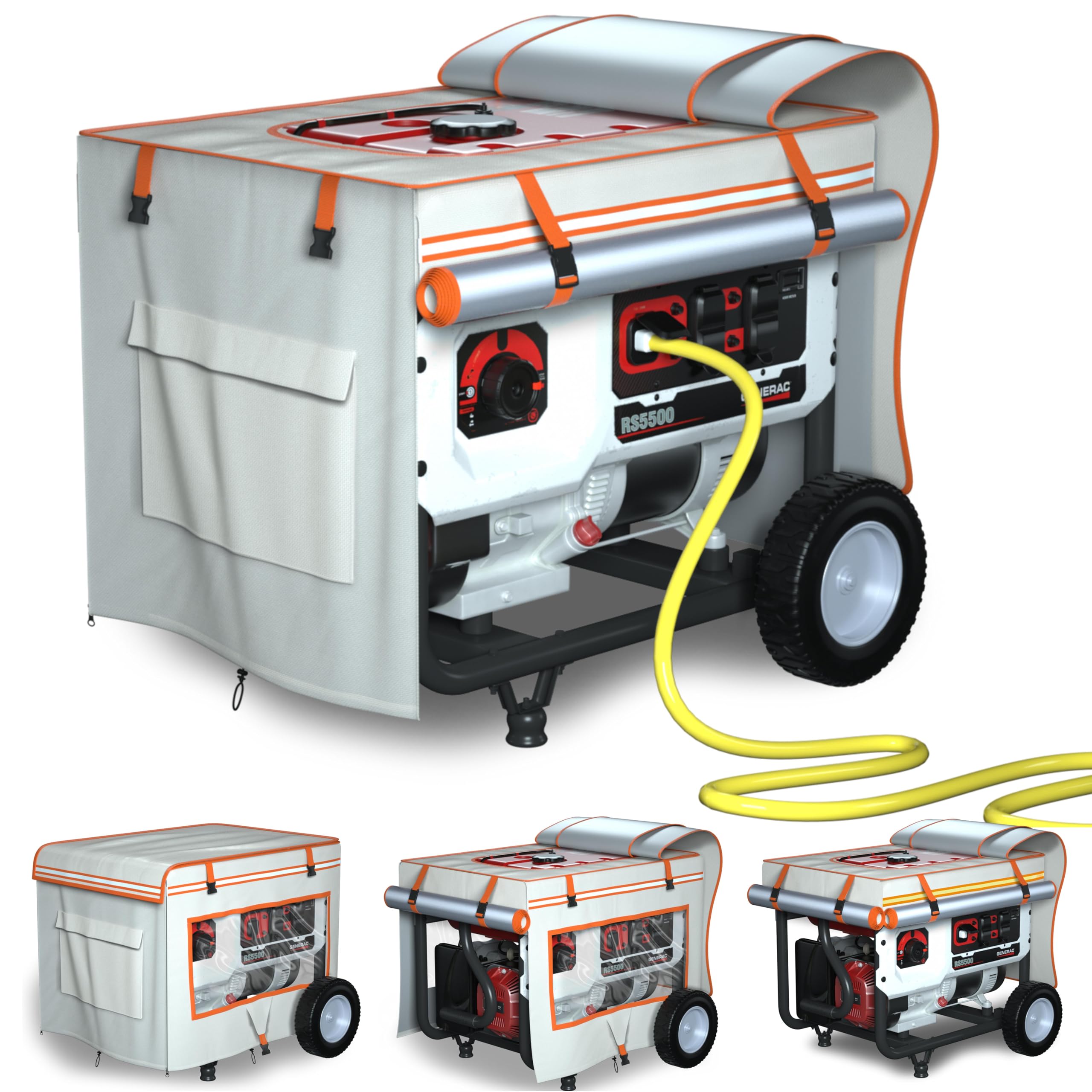 Generator cover,32"L x 24"W x 24"H,Generator Covers While Running,All Season Protection for Generator,Heavy Duty Waterproof Generator Covers for Outside,beige