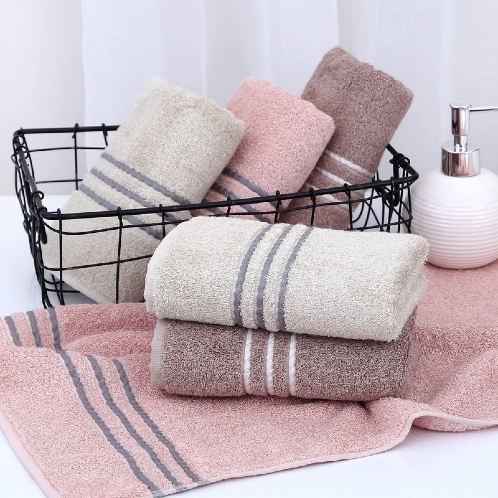 4 Confezioni di Morbidi Asciugamani, assorbenti per Il Viso 100% Cotone, Verde Chiaro, 75 x 34 cm,Set di Asciugamani Premium Cotone,Asciugamano da Bagno Cotone Ultramorbidi e Super