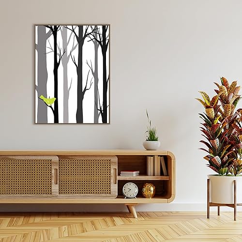 Miniatura 6 de Amanti Art Framed Canvas Wall Art Print (32x42) Forest Silhouette I by June Erica Vess Float Framed Canvas Art for Wall Decor, Living Room, Bedroom,