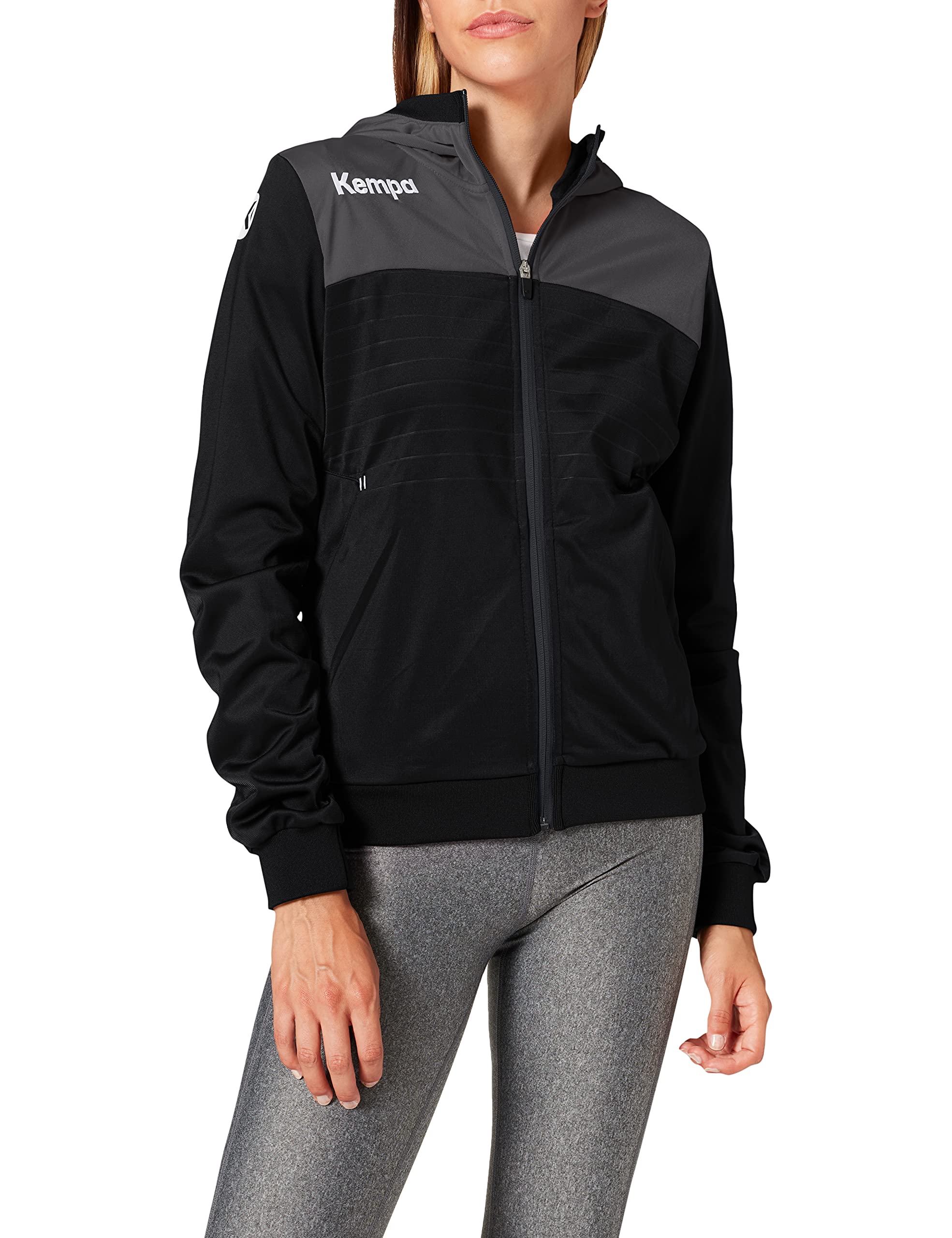 Kempa Women's Emotion 2.0 Kapuzenjacke Jacket, Schwarz/Anthra, L