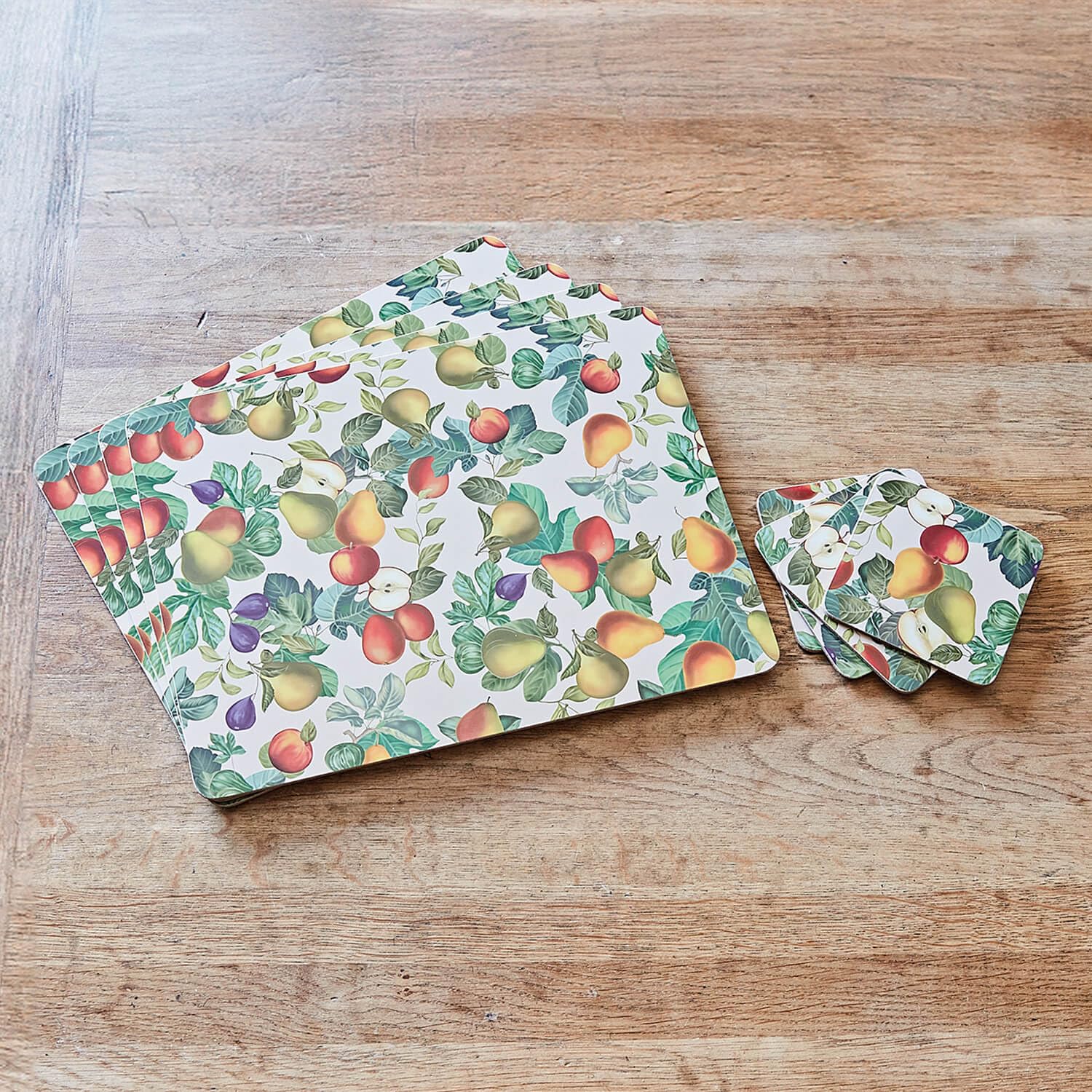 Coopers Of Stortford Set of 6 Wooden Fruit Design Place Mats With Matching Coasters