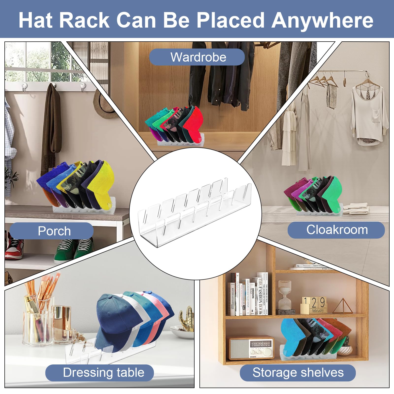 YGKYMVW Cap Organizer - Praktische Mützenhalter Für Bis Zu 14 Baseballcaps