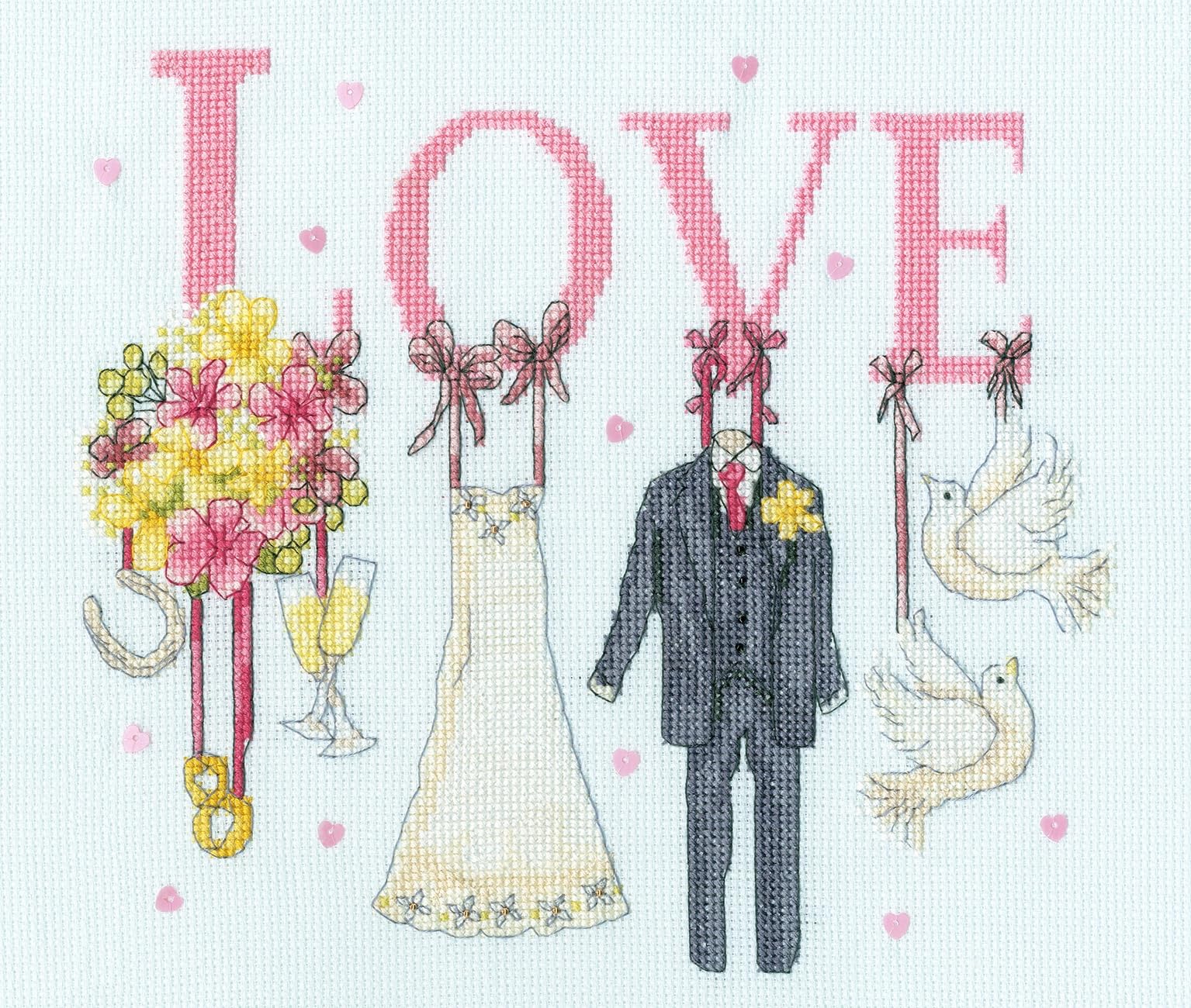Bothy Threads Blue Counted Cross Stitch Kit - It Must Be Love