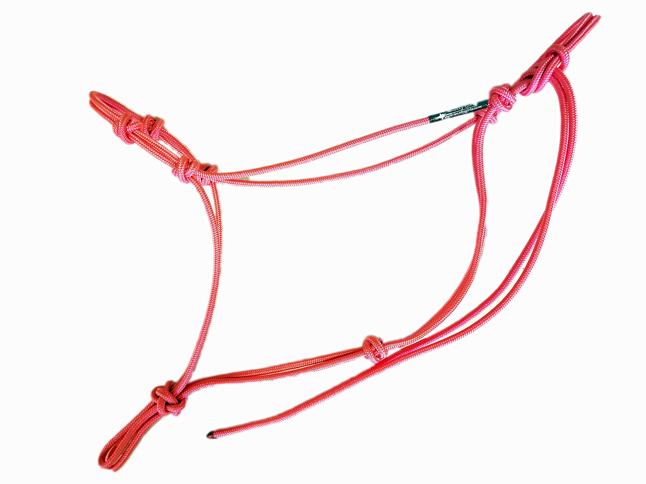 Knotty Girlz Horse Rope Training Halter - 4 Knot 1/4" Stiff Halter Cord - Used by Famous Trainers Multiple Sizes Multiple Colors