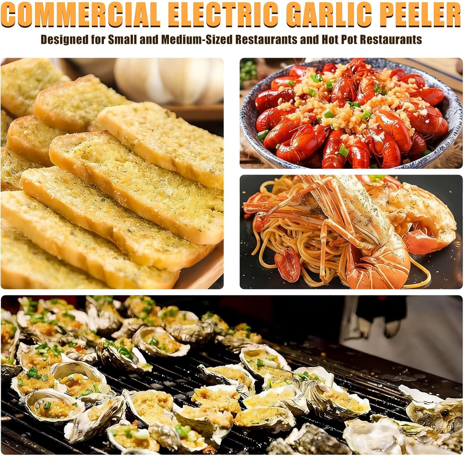 200w Commercial Electric Garlic Peeler, Stainless Steel Garlic Peeling Machine, 25 Kg/H Output, 98% Peeling Rate, for Restaurants Barbecue, for Dry Garlic