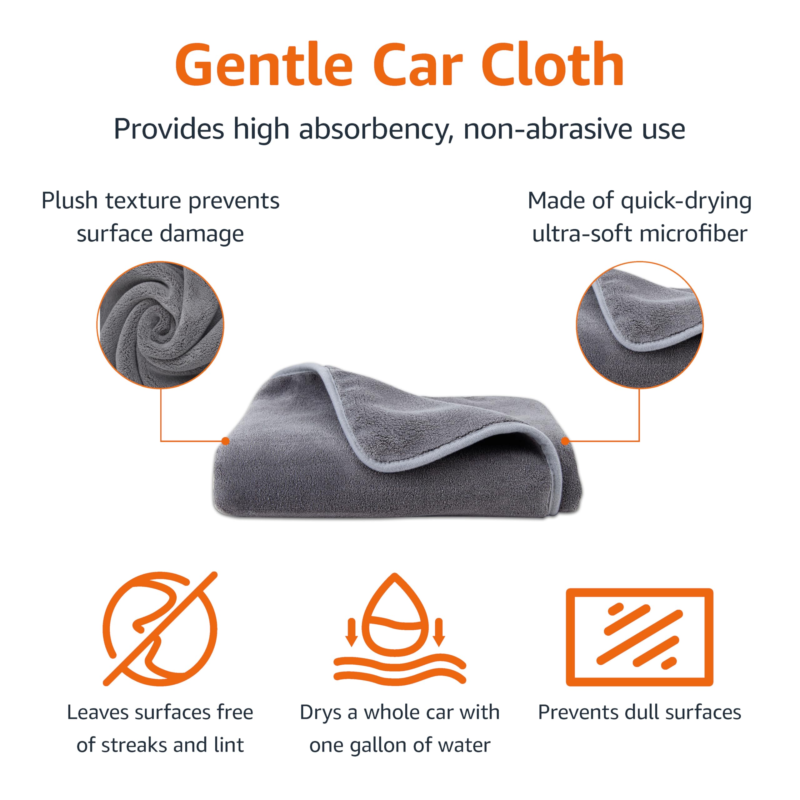 Amazon Basics Microfiber Car Drying Towel, 36