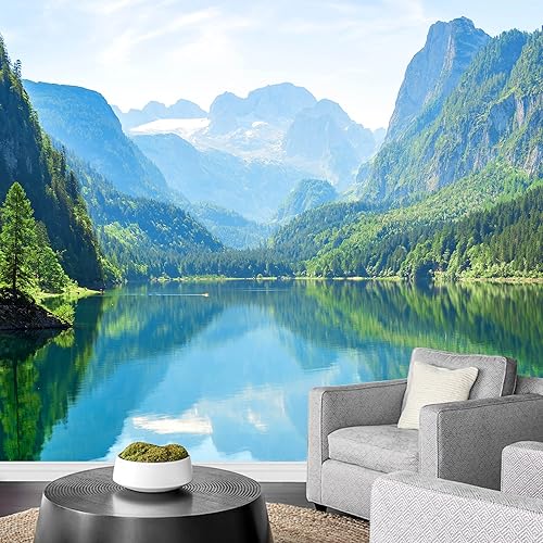 Miniatura 15 de wall26 Adhesivo mural removible para pared, vibrante otoño, bosque, río, puesta de sol, naturaleza, desierto, fotografía, paisaje rústico,