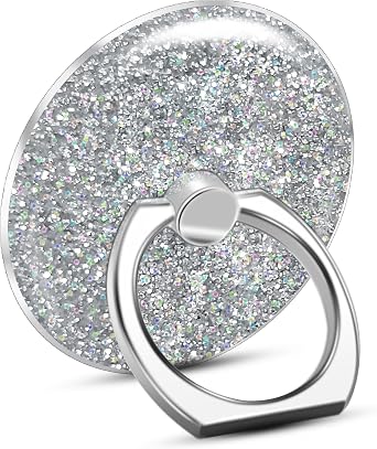 TACOMEGE Bling Glitter Phone Grip, Round Cell Phone Ring Holder Stand Purple For Women Girls, Compatible with Smartphone, Tablet, E-Reader, Etc SV