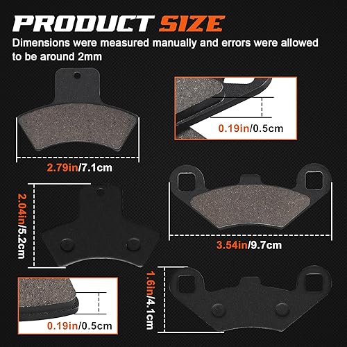 Miniatura 2 de Pastillas de freno delanteras y traseras de repuesto para Polaris Sportsman 500 335 400 500 4 x 4 RSE HO Scrambler 400 Trail Blazer 250 Scrambler