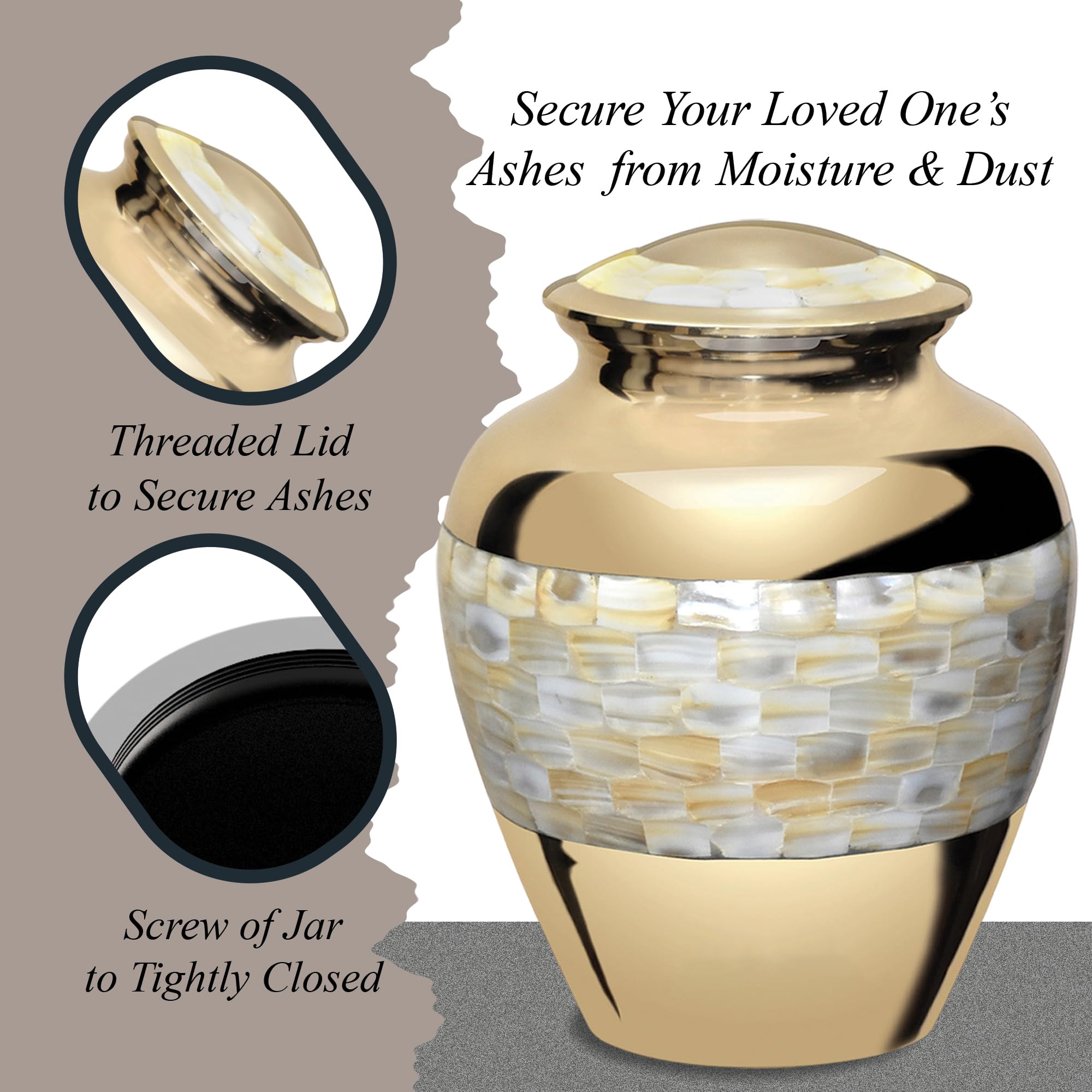 Forever URNS – Grande urne pour cendres d'adulte homme et femme | Cadeau commémoratif – En laiton de haute qualité – Thème balai classique – Boîte de protection en velours – Boîte commémorative