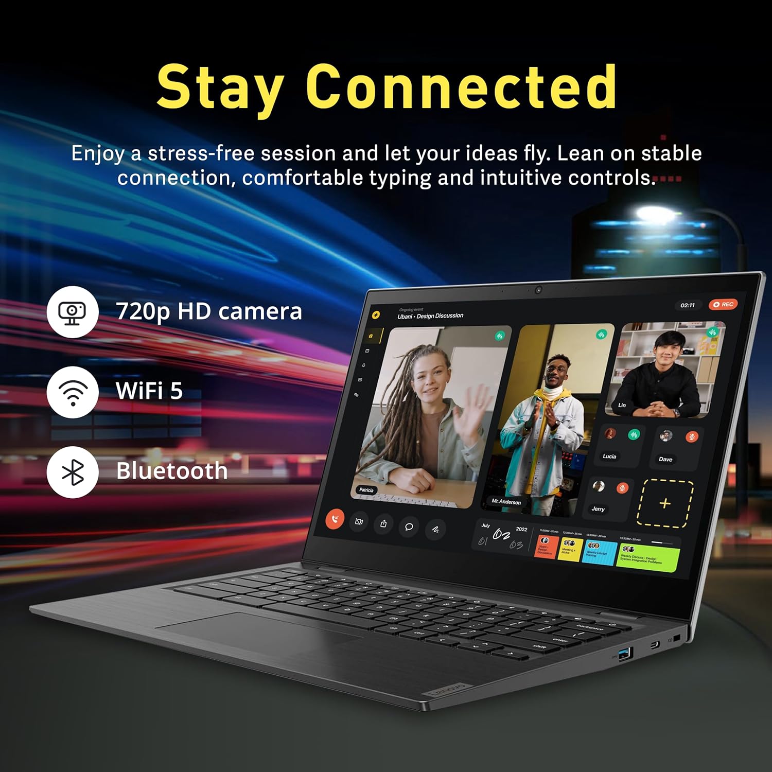 Lenovo 14e Chromebook display close-up