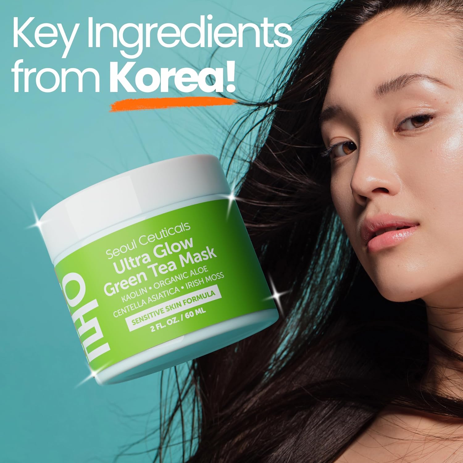 Seoul Ceuticals Korean Skin Care Face Mask for Sensitive Skin - Korean Skincare Green Tea Wash Off Masks - K Beauty Face Masks - Aloe Vera Mask + Centella Asiatica Hydrating Facial Spa Mask 2oz - Image 8
