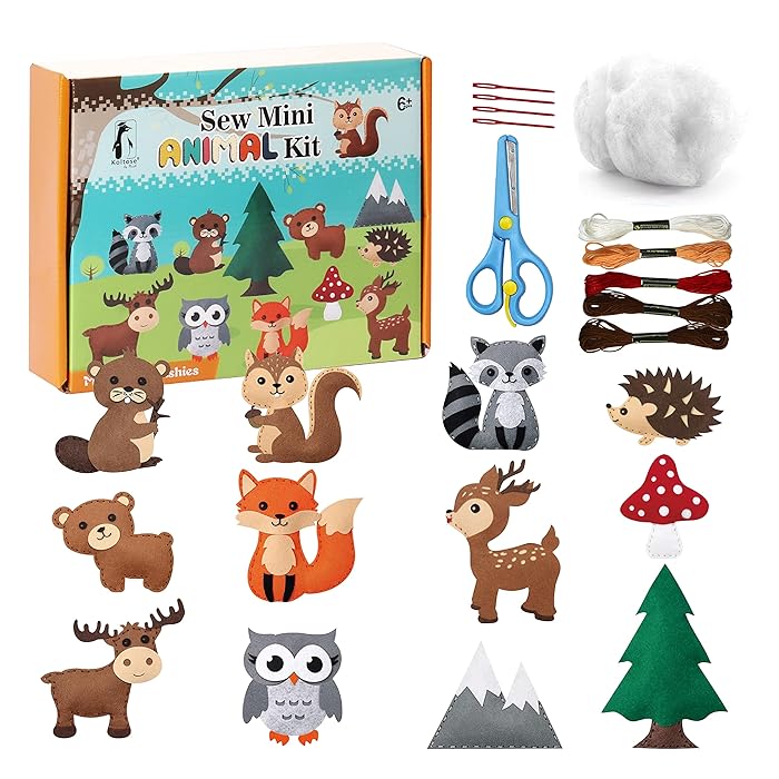 Buy Sew Mini Animal Plushies Craft Kit for Kids Sew and Stuff 12