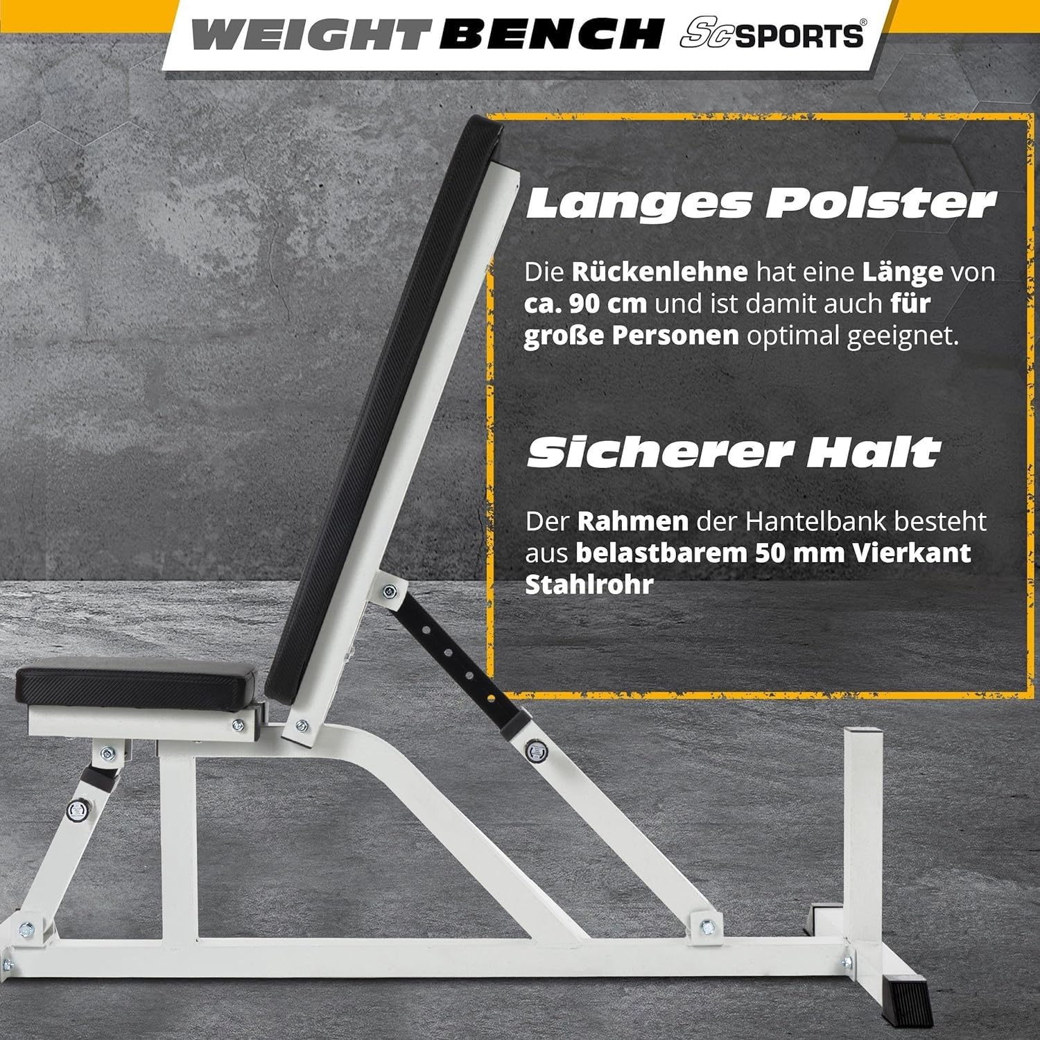 ScSPORTS® Banc de Musculation Réglable - Siège et Dossier Flexibles, Multifonctionnel, Acier, Charge Max 200 kg - Banc de Fitness, Exercice à Domicile