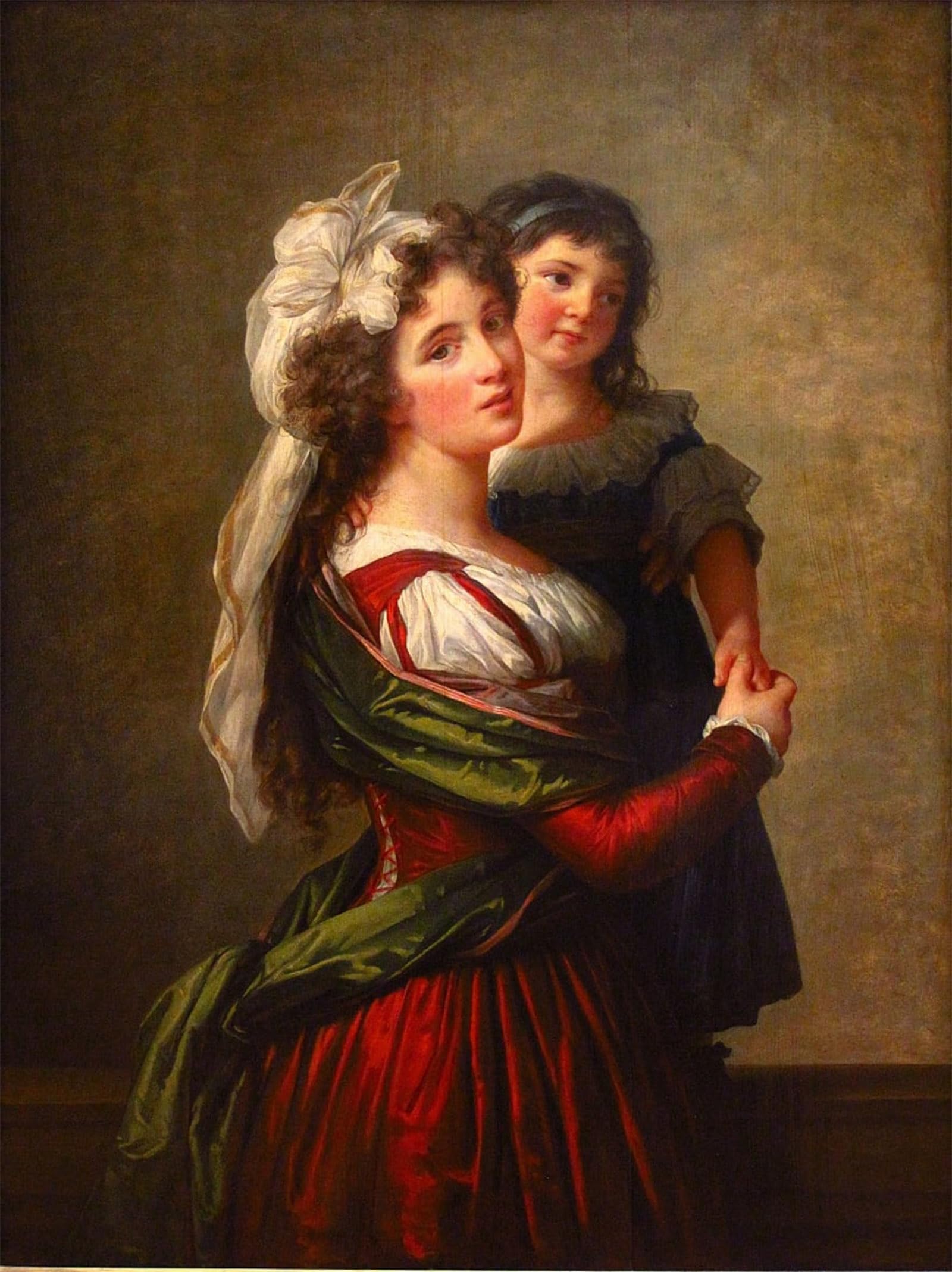 ARTXLXXBN Famous Print Painting Colorful Art Print Madame Rousseau Et Sa Fille by Elisabeth Louise Vigee Lebrun Canvas Art Decorations for Home Decor 60x90cm