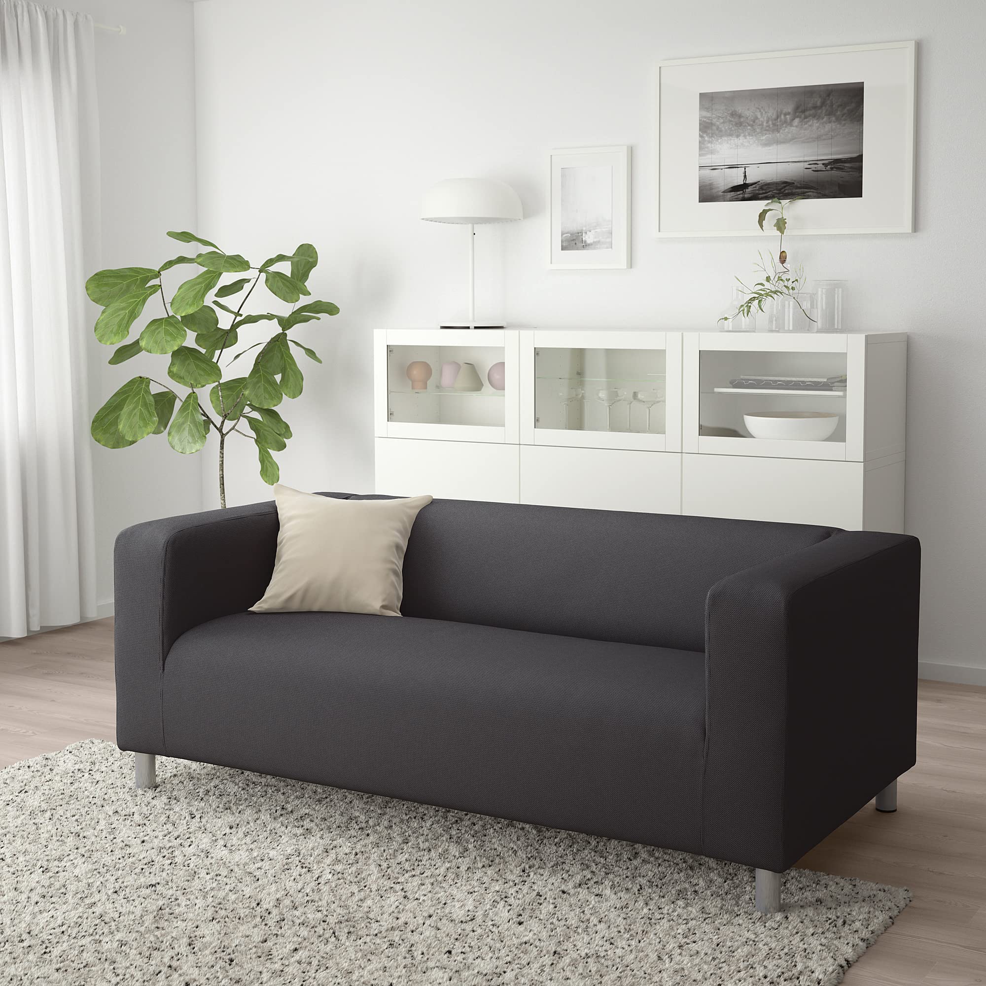 Amazon｜IKEA KLIPPAN 2人掛けソファ カブサ ダークグレー｜ソファ