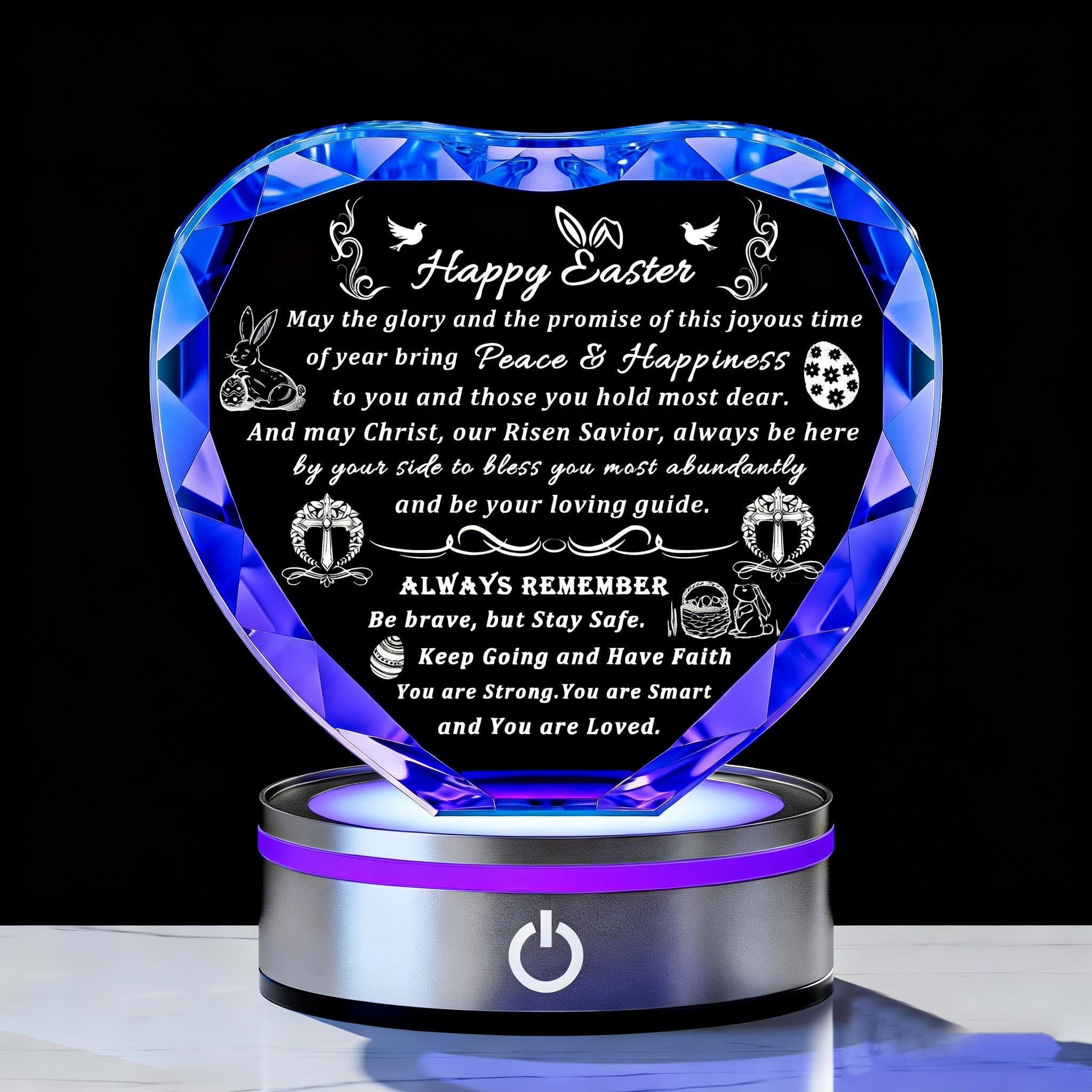 Qianwei Easter Gifts for Girls Women - Catholic Crystal Gifts for Women Girls - Confirmation First Communion Baptism Religious Christian Engraved Gift