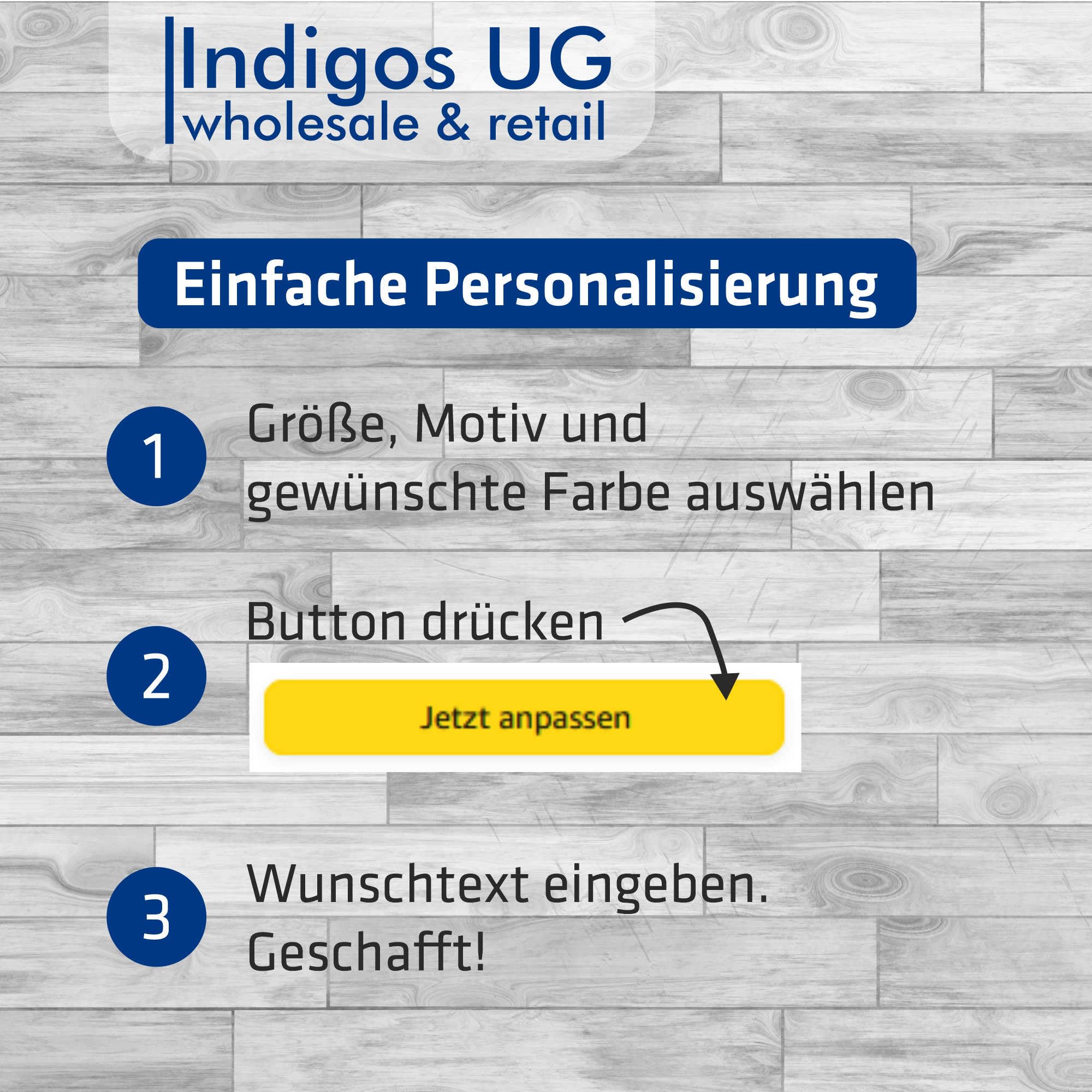INDIGOS UG - Targhetta per porta in alluminio composito – Targa per porta – Bianco – 90 cm – Nome – Targhetta per la porta di casa – Testo personalizzato – Targa per famiglia, amici, regalo