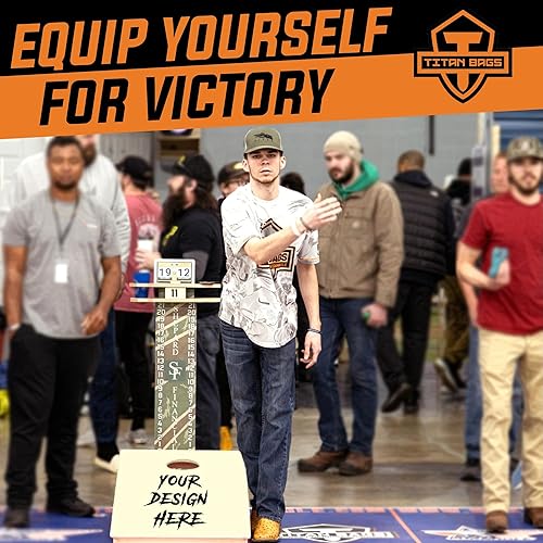 Miniatura 6 de Titan Bags - Juego profesional de tableros de Cornhole ACL COMP de madera maciza con asas integradas para adultos, juego deportivo portátil al aire