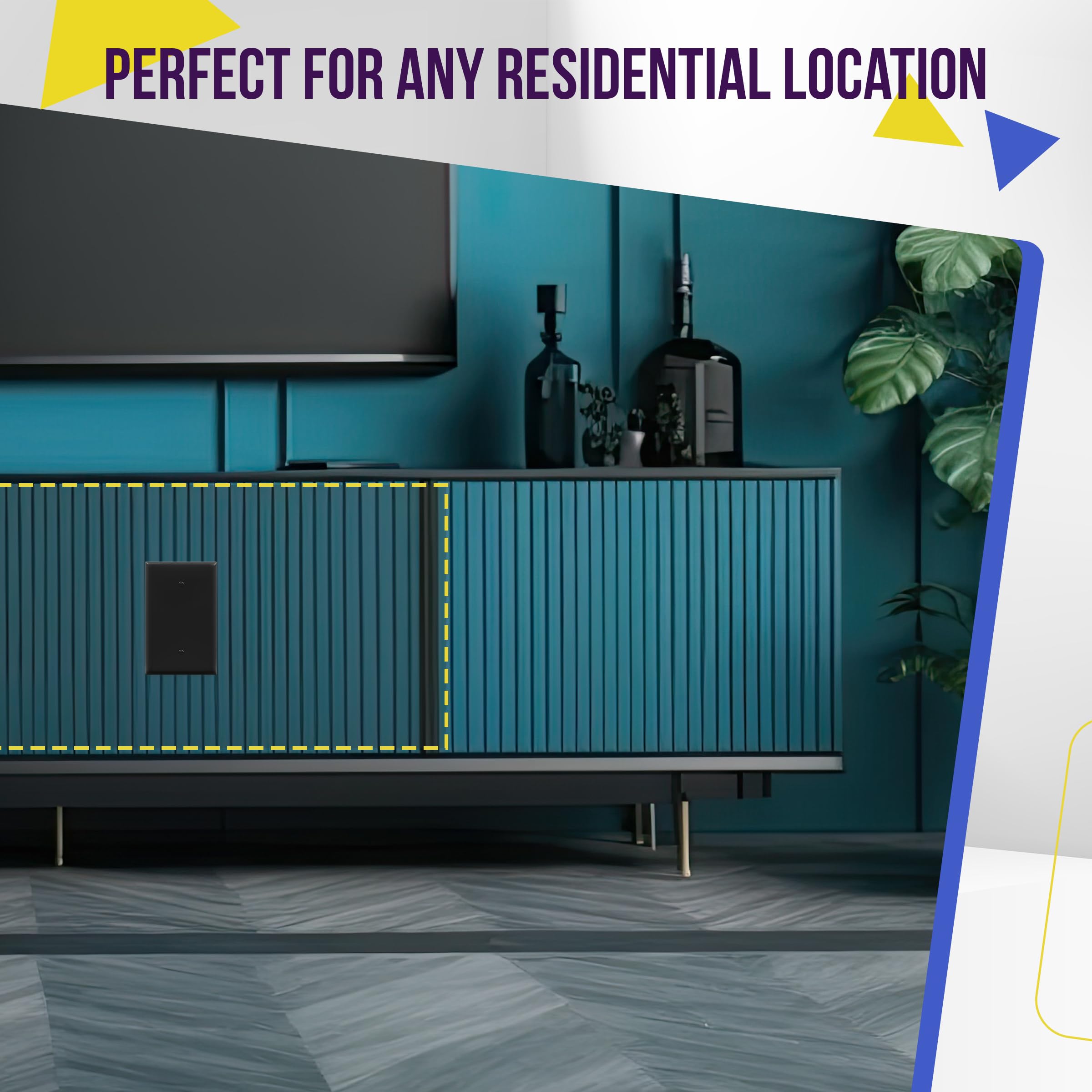 ENERLITES Jumbo Blank Wall Plate - 5.5x3.5 Inch Gray Polycarbonate Cover