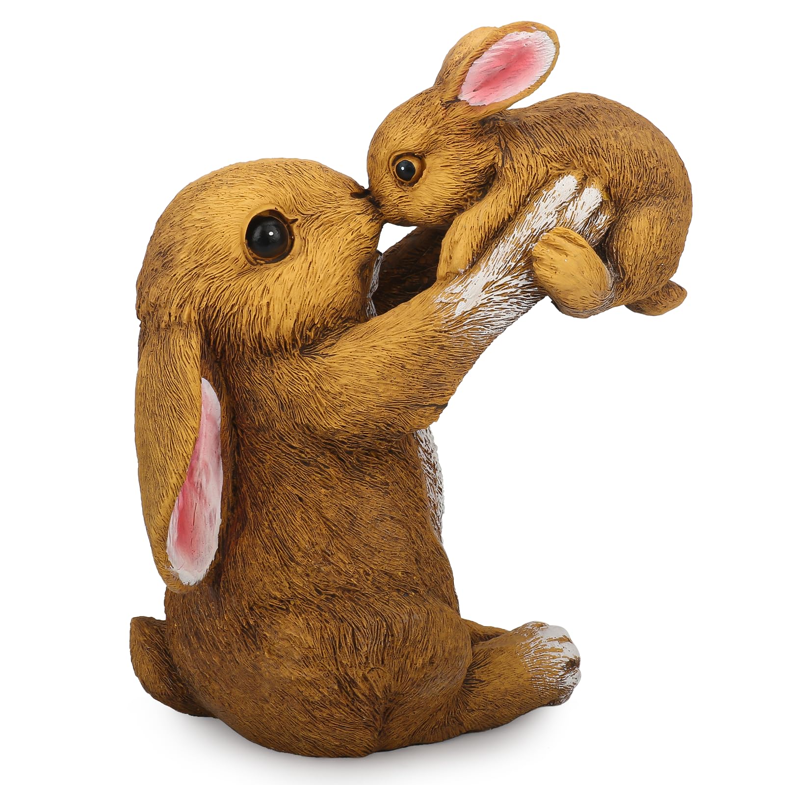 Yanflerent Easter Bunny Decor for Garden, Family Rabbit Figurine Statue for Table Decorations, Adorable Outdoor & Indoor Rabbits Decoration, Gifts for