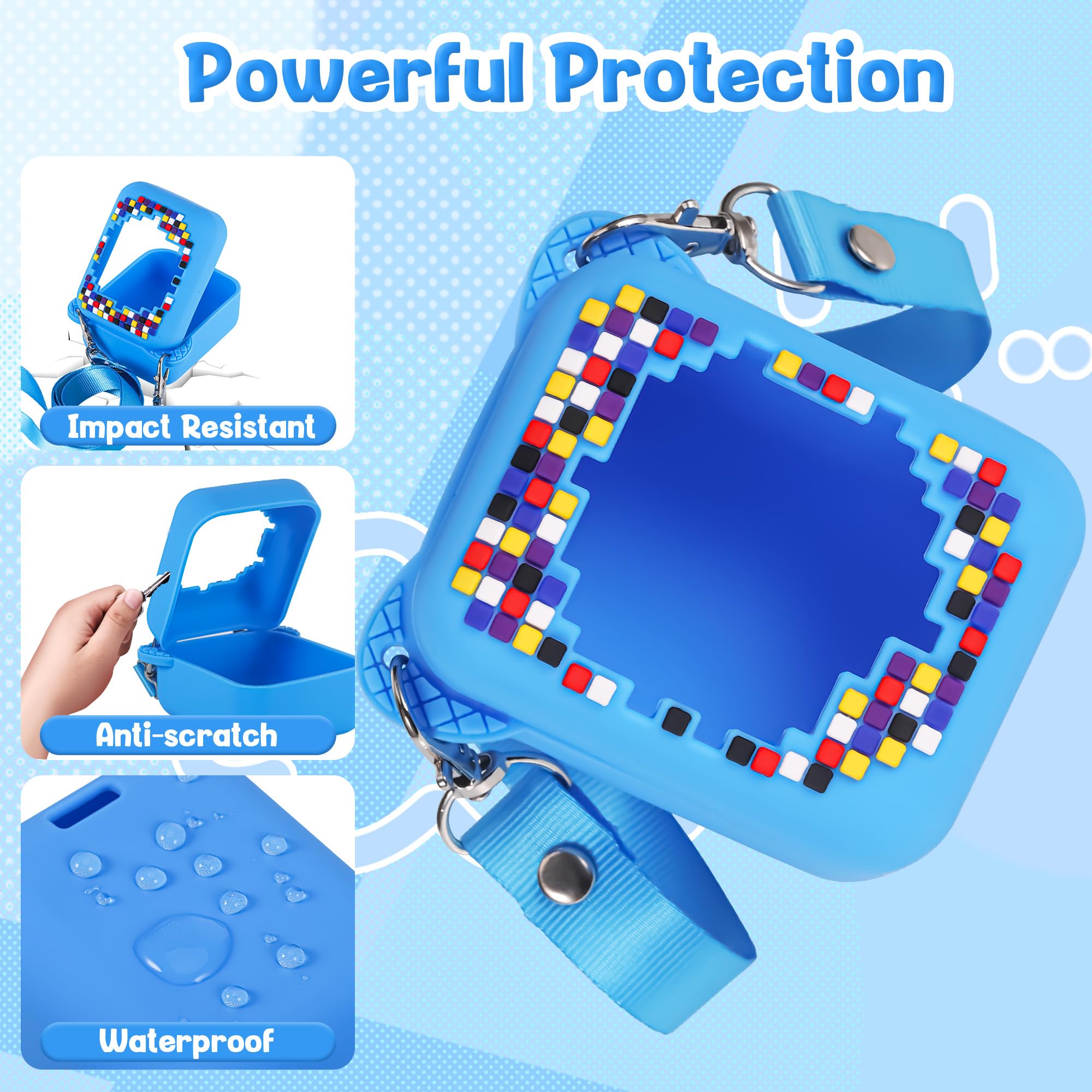 Schutzhülle Für Bitzee Interactive Toy – EVA-Hartschale + Silikonhülle, Mit Tragebändchen, Lila/rosa/blau