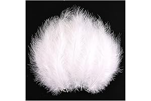 THARAHT 200pcs Fluffy Turkey Marabou Feathers 4-6inch