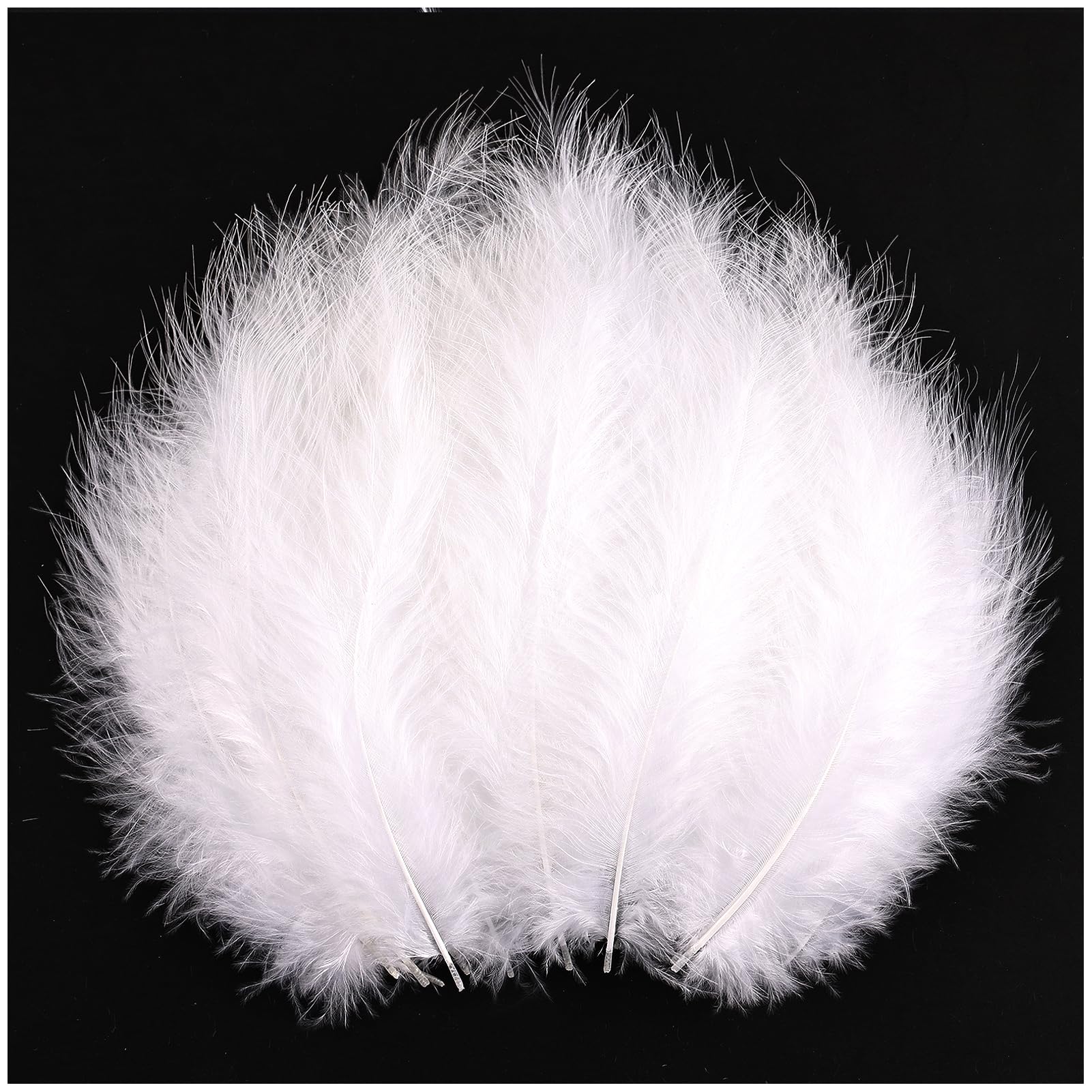 THARAHT200pcs Fluffy Turkey Marabou Feathers 4-6inch for Craft Dream Catcher Decoration Natural Fluffy Turkey Marabou Feathers,White