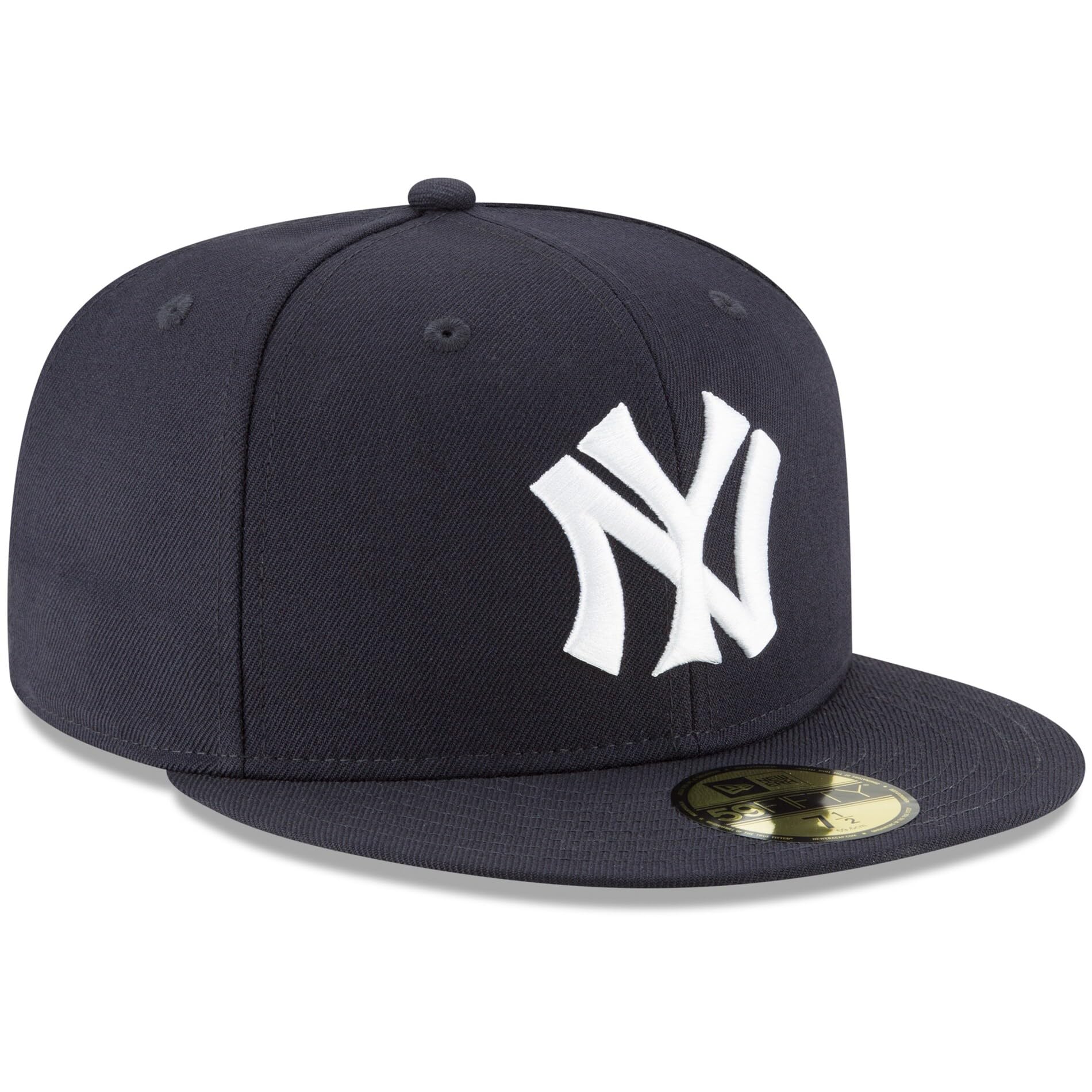 New Era MLB 59FIFTY Baseballkappe, New York Yankees, marineblau, Team-Farbe, Cooperstown-Logo, authentische Kollektion, angepasste Baseballkappe