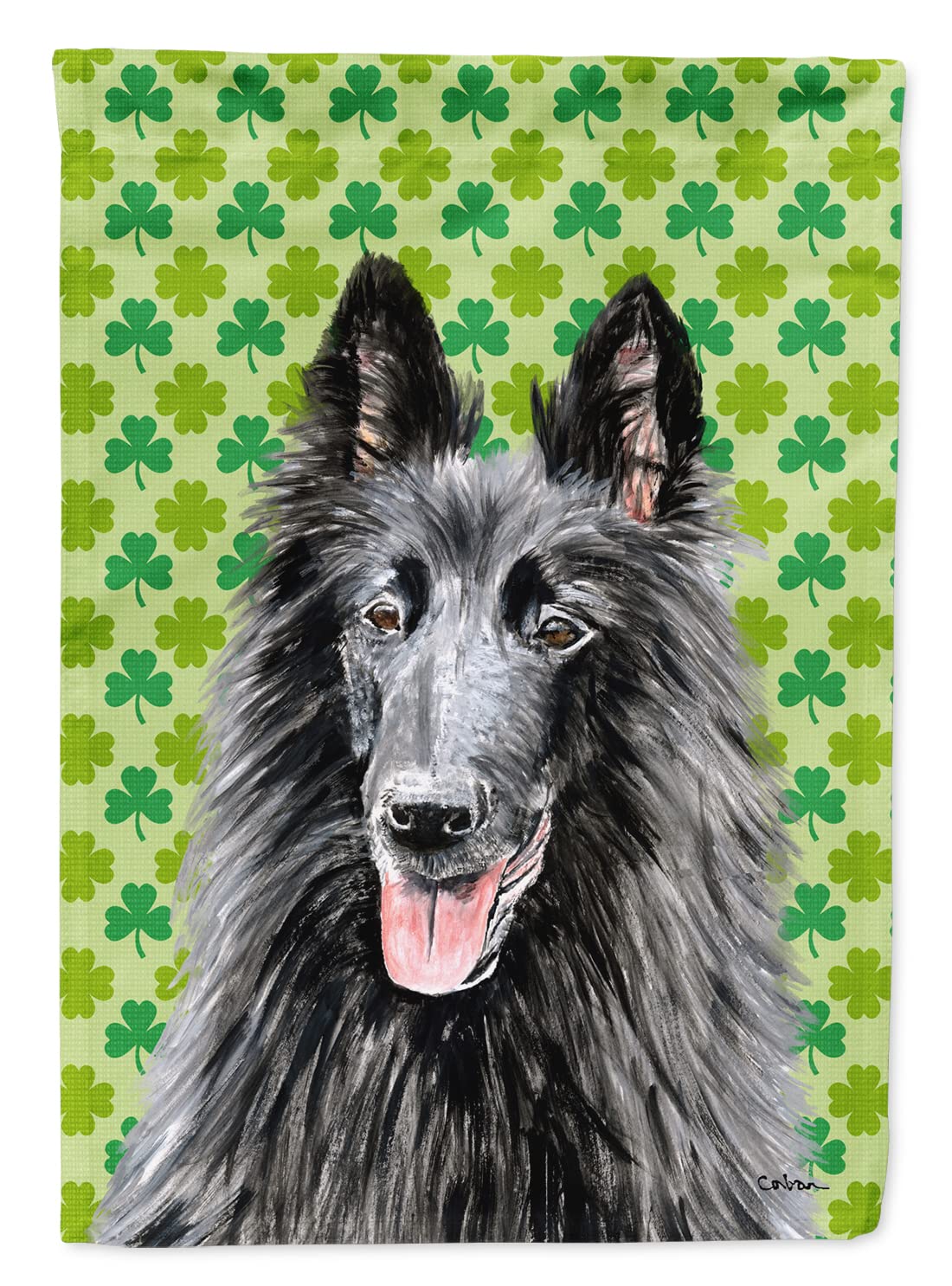 Drapeau de jardin Berger Belge Saint-Patrick en toile Caroline's Treasures SC9318CHF