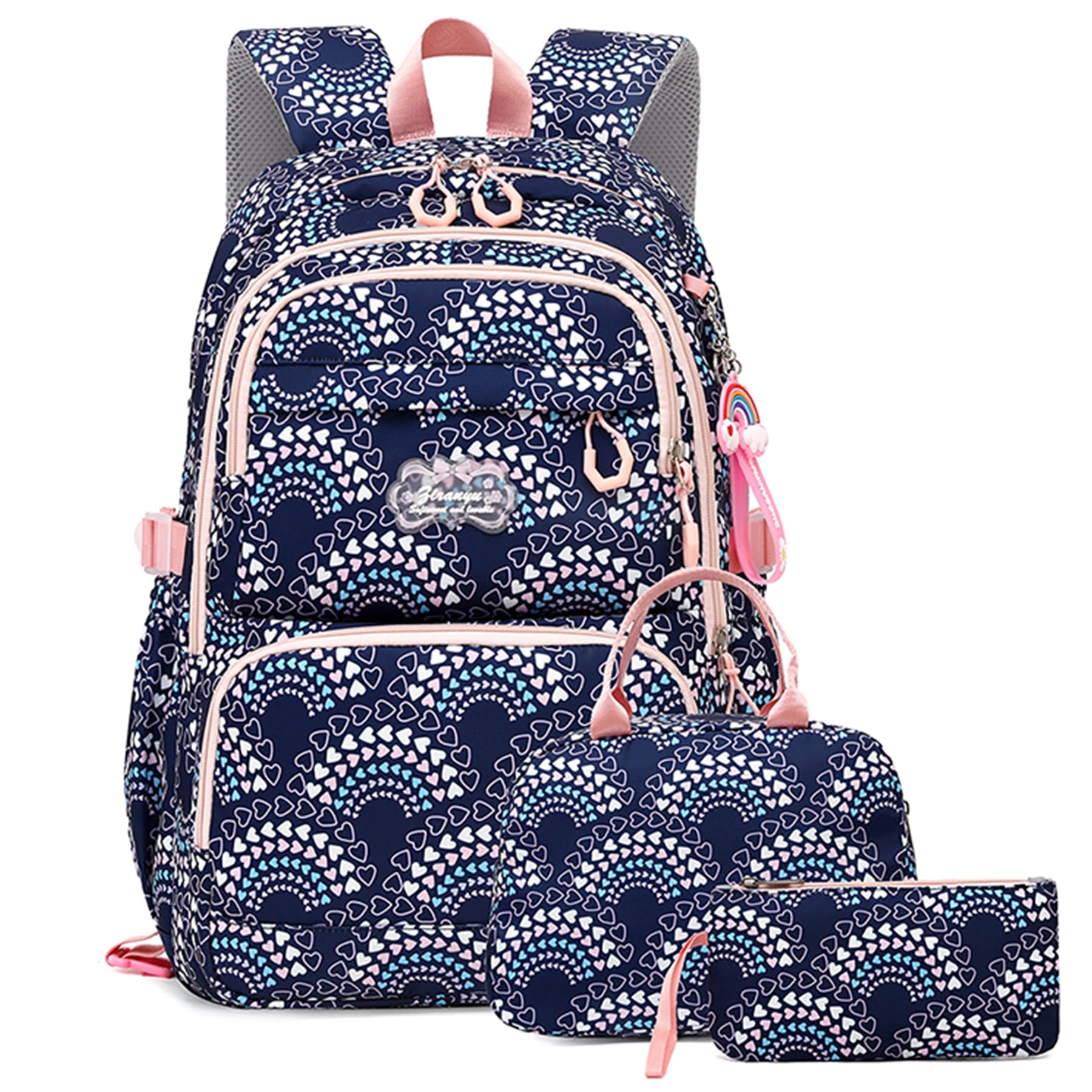 Kids Girls Backpack with Lunch Box Cute Girls Bookbag for School Backpack Lunch Box Combo-image-34