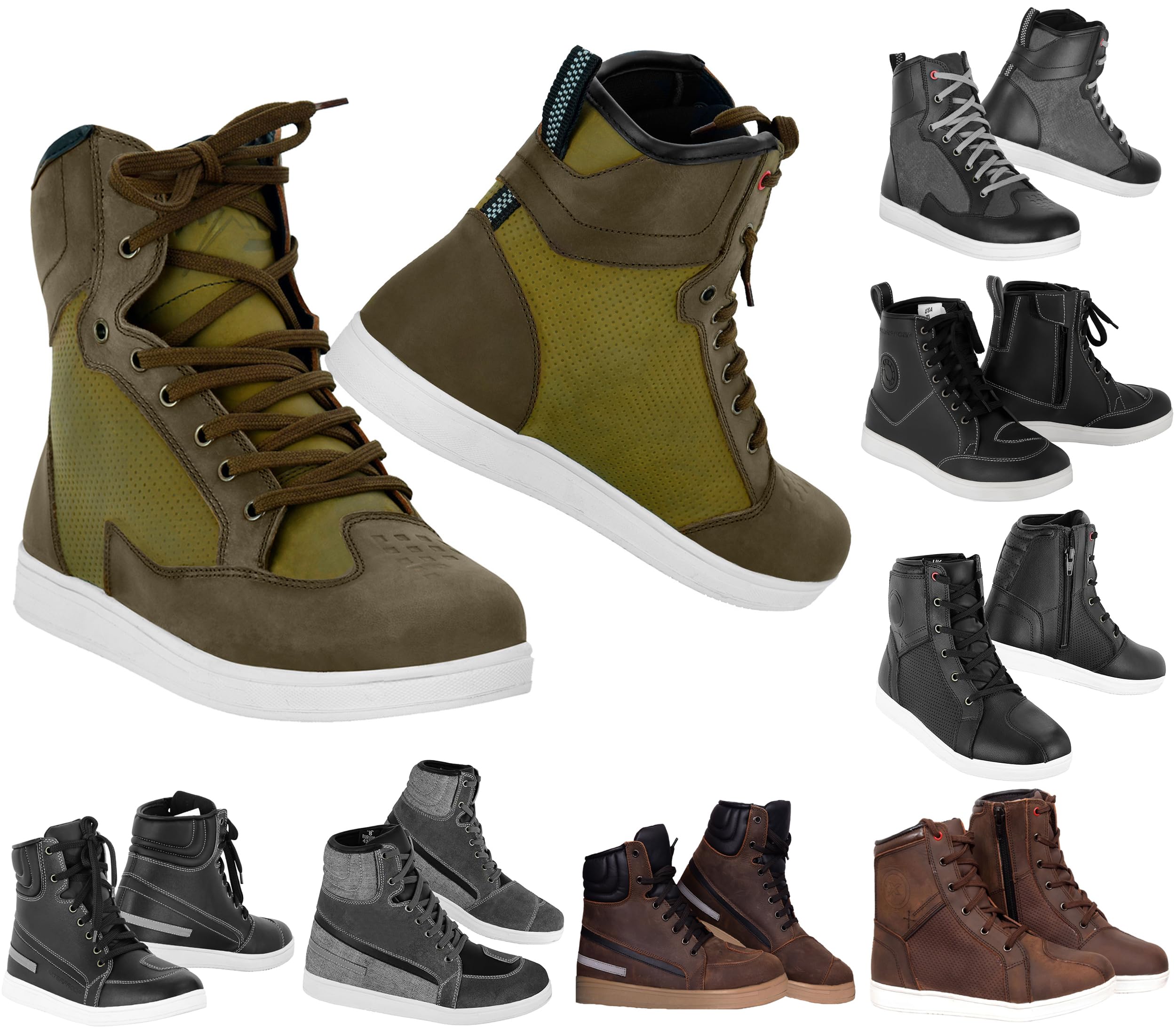 Motorradschuhe für Damen und Herren schützende Fahrschuhe mit verstärktem Knöchelbereich rutschfeste Sohle
