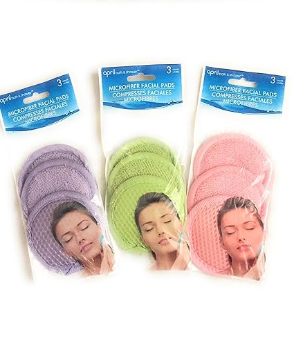 Exfoliador Facial de Microfibra, Tres Paquetes de 3 (9 Total Exfoliadores) - Colores Surtidos