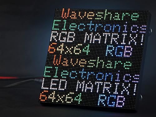 Miniatura 8 de Panel flexible de matriz LED RGB a todo color de 64 x 64, 4096 LED RGB, paso de 0.118 in, diseño encadenable de brillo ajustable, texto de