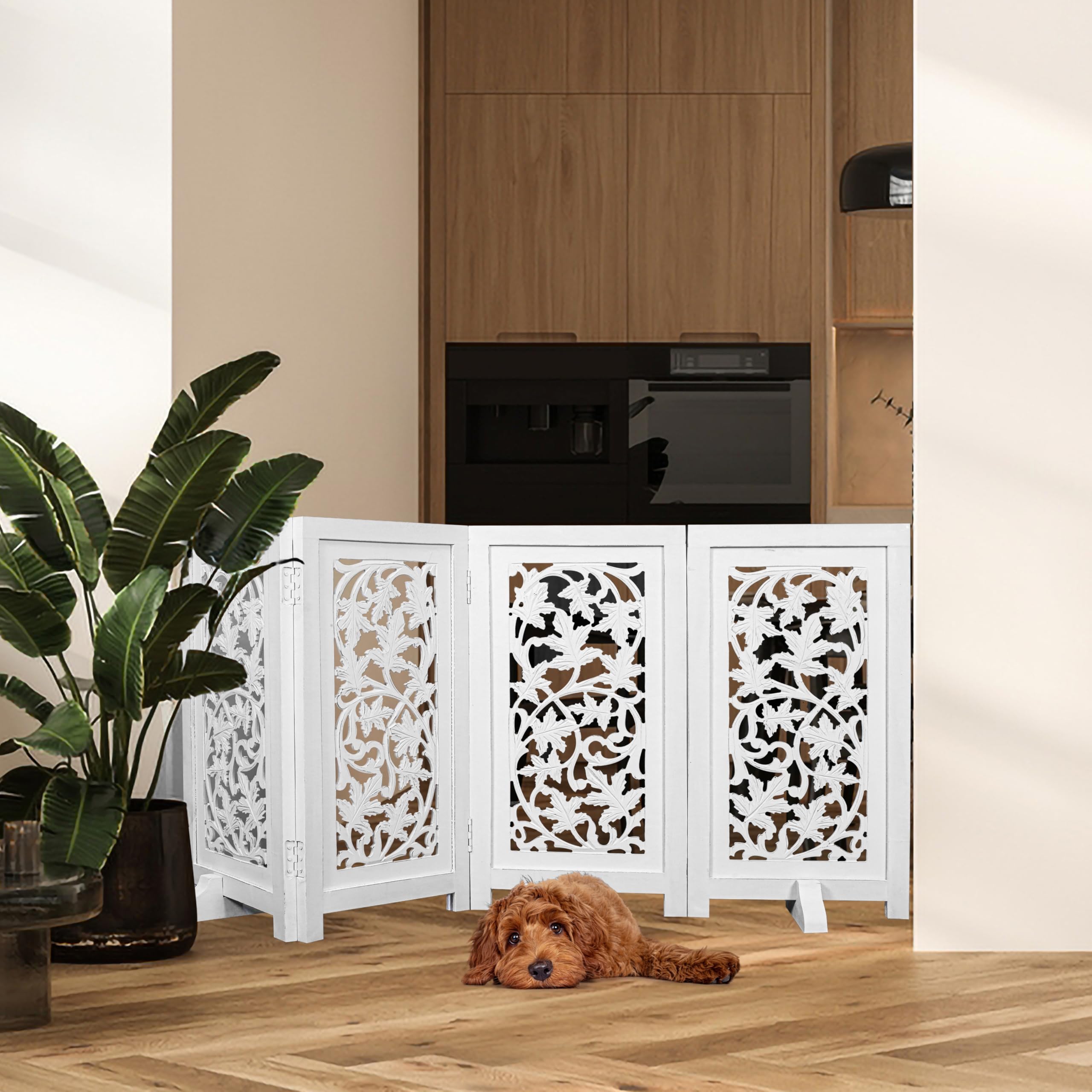 Woodify Decorative Freestanding Dog Gate – 56