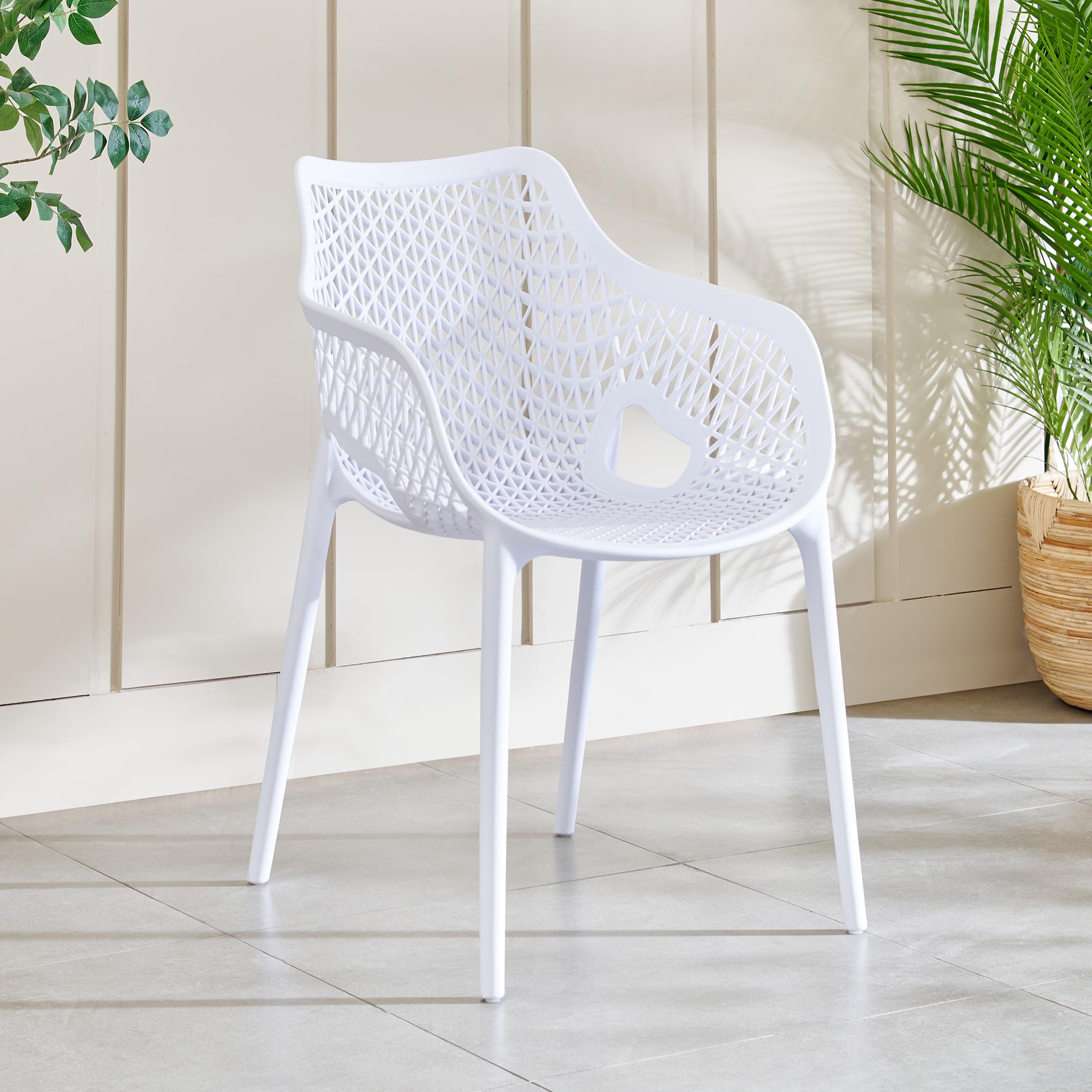 Home Centre | Mesh | Polypropylene Chair | Pack of 1 | White | 1 Year Warranty-picture-30