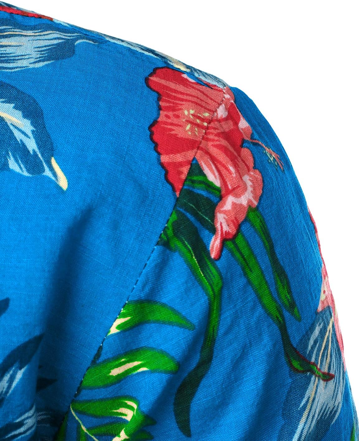 JOGAL Men's Flower Long Sleeve Casual Button Down Shirts