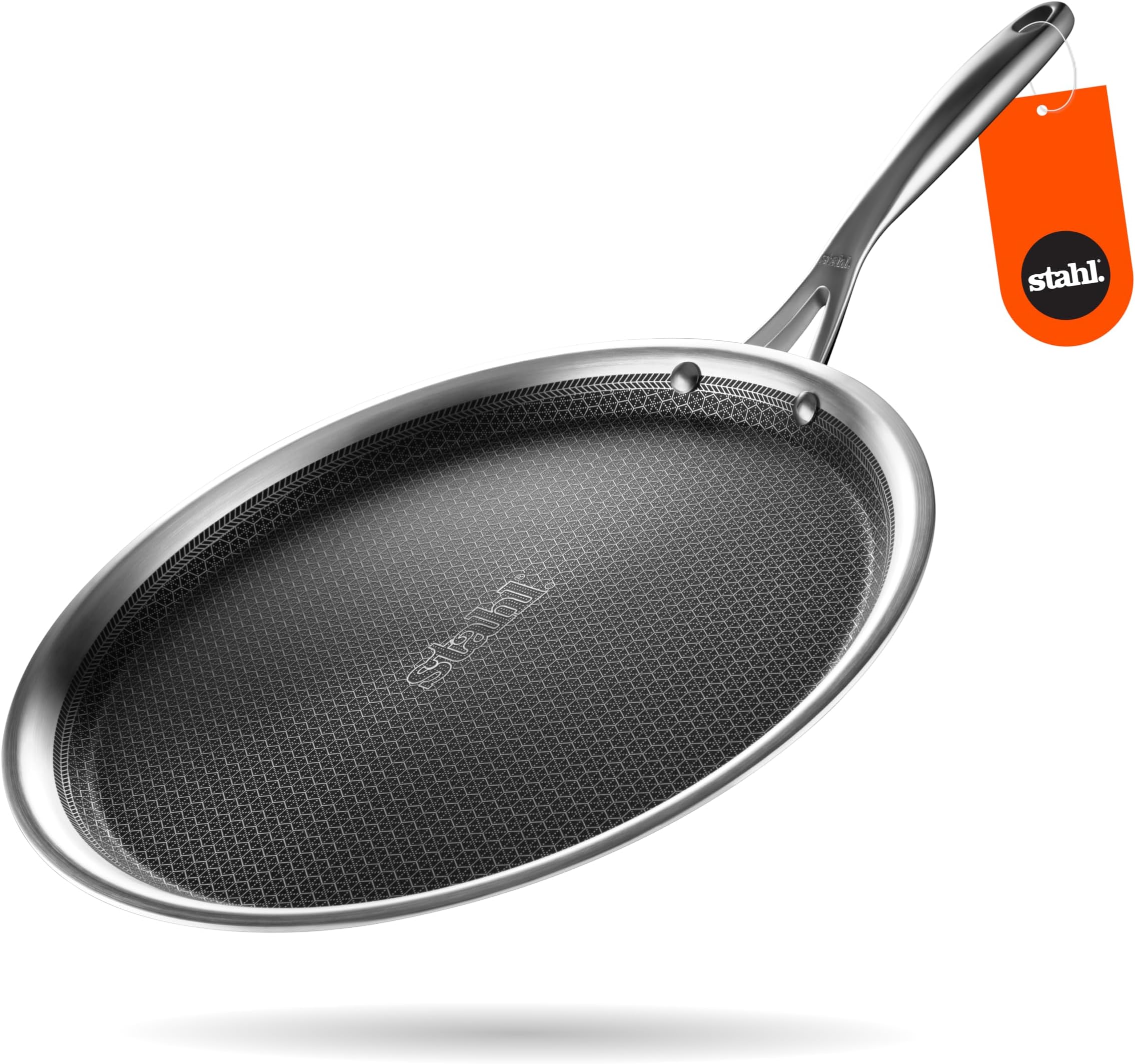 Artisan Hybrid Triply Dosa Tawa, Non Stick Pan, Stainless Steel Scratch Resistant, 28 cm