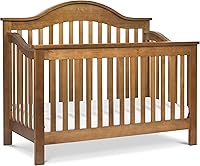 DaVinci Jayden 4-in-1 Convertible Crib Chestnut GREENGUARD Gold Certified Sustainable Pine Wood Nursery Bed