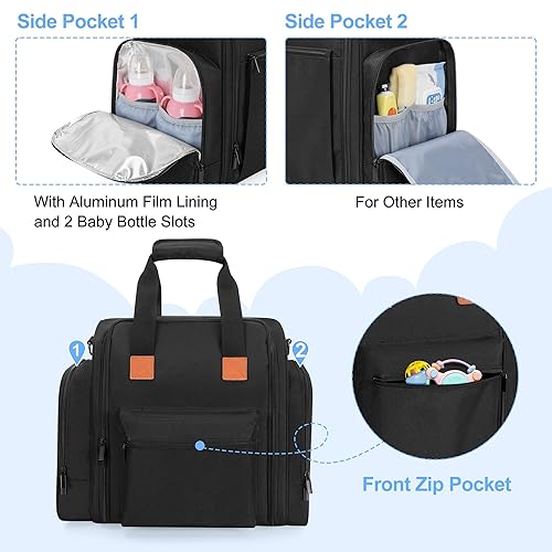Miniatura 4 de YARWO Estuche de transporte compatible con Baby Brezza Formula Pro Mini dispensador de fórmula, calentador de botellas aislado bolsa de viaje para