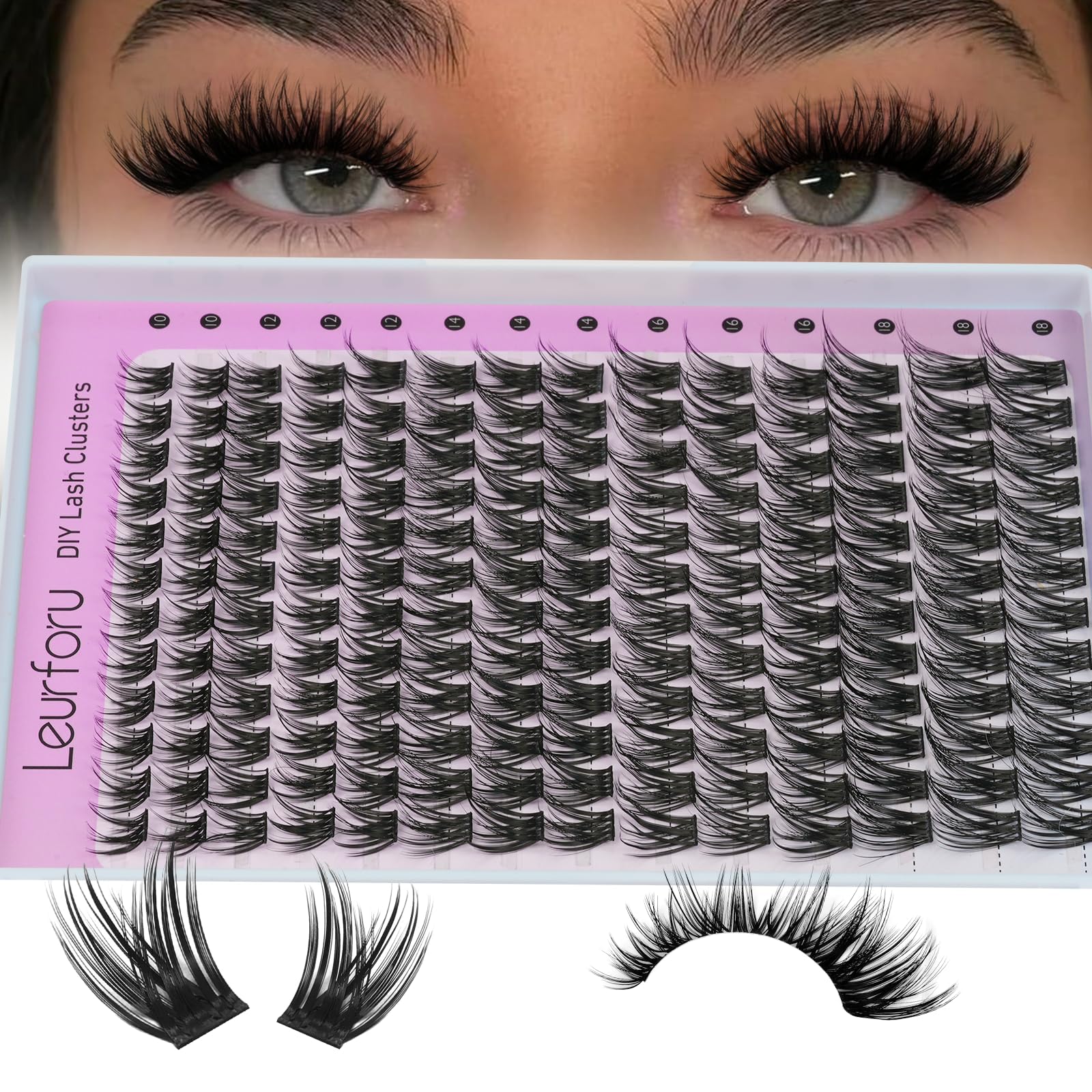 Wispy Lash Clusters Natural Clusters Eyelash Extension 10-18mm Eyelash Clusters DIY Individual Lashes Clusters C Curl Soft Lash Clusters with Thin
