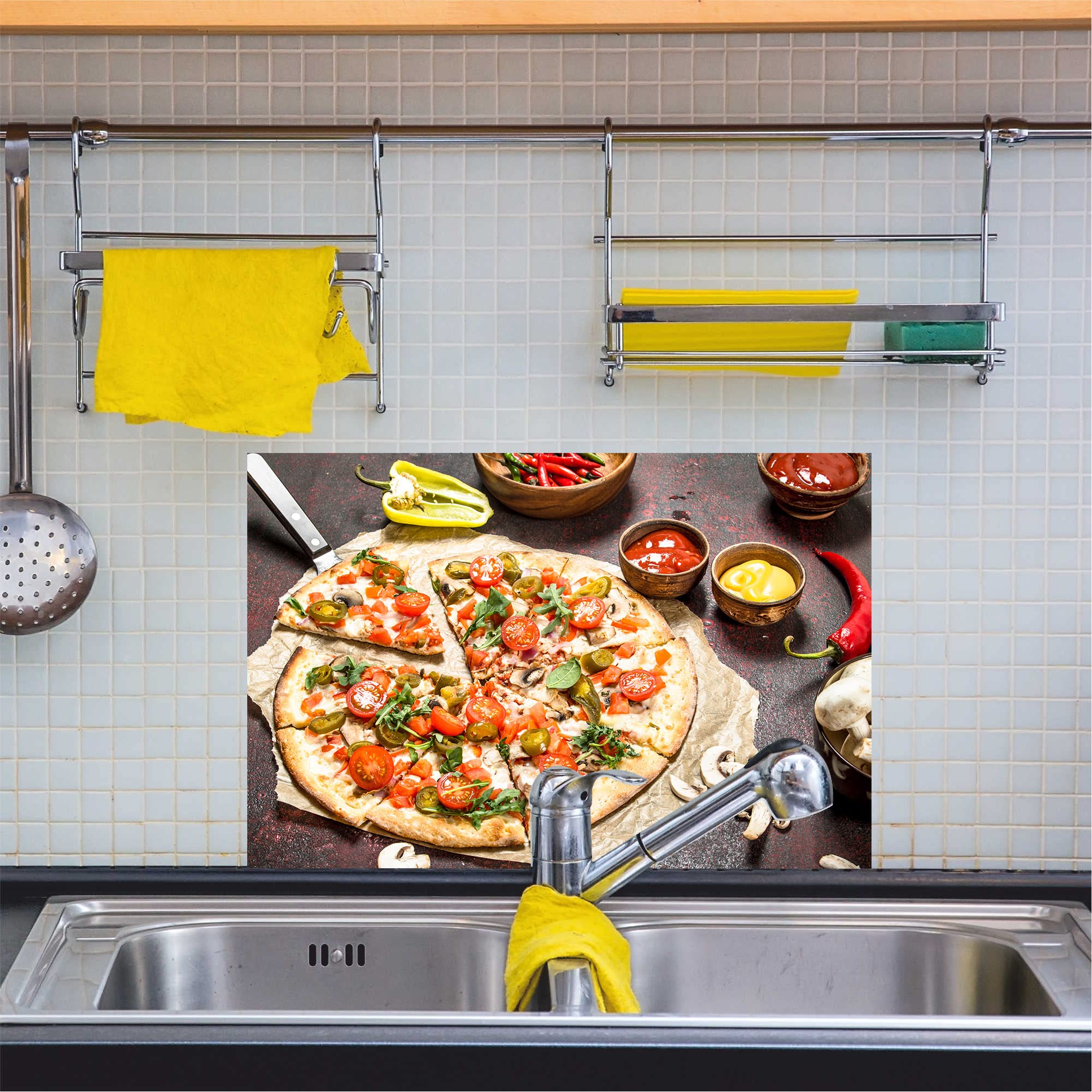 Crédence De Cuisine En Verre Trempé 4 Mm - Dimensions 80 X 40 Cm - Impression Durable Au Dos - Protection Anti-éclaboussures Et Décoration