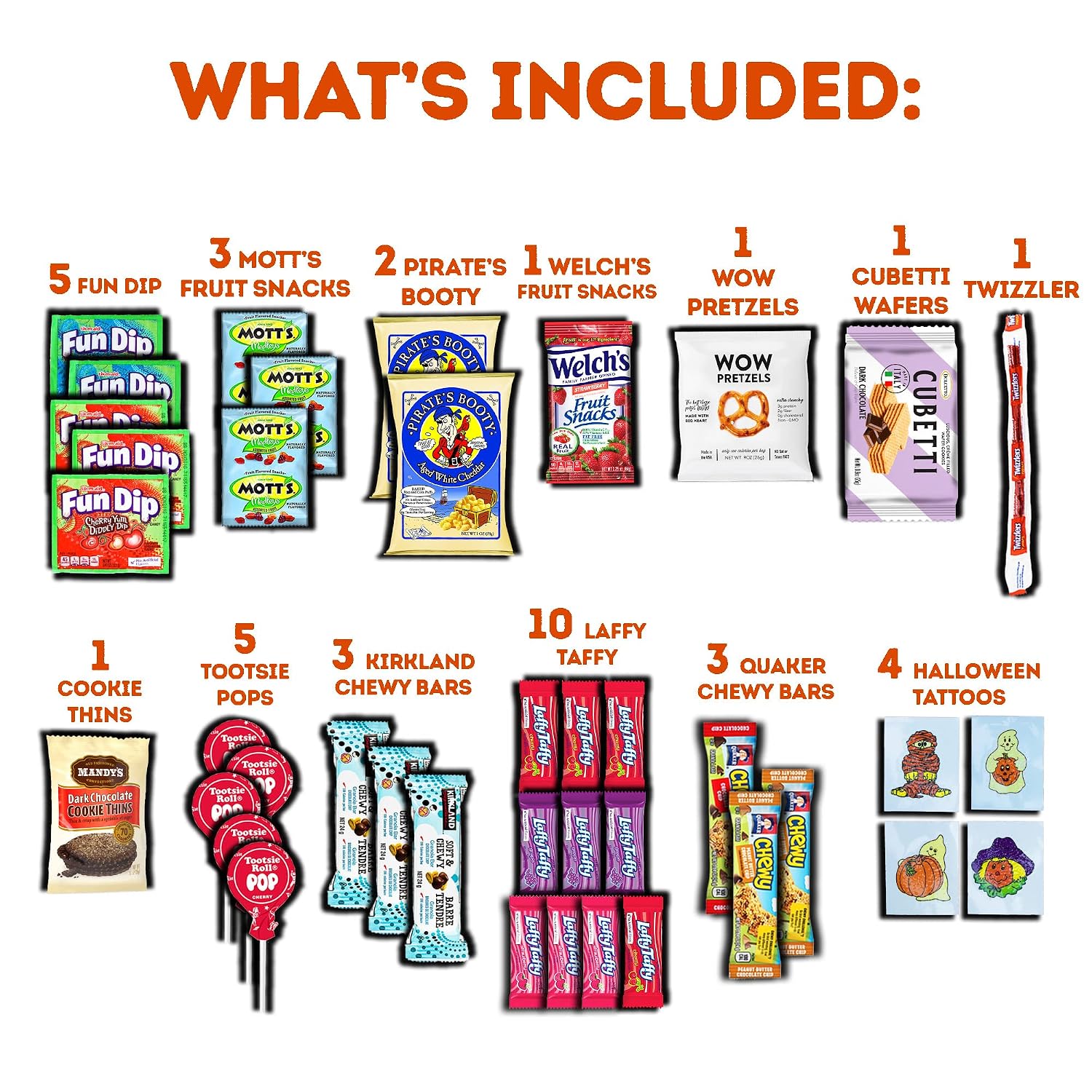 Halloween Candy Care Package Gift (60ct) Snacks Box Basket for Kids Children Adults Cookies Food Variety Pack Bundle Mixed Bulk Sampler Girls Boys Guys Men Women Boyfriend Girlfriend College Student