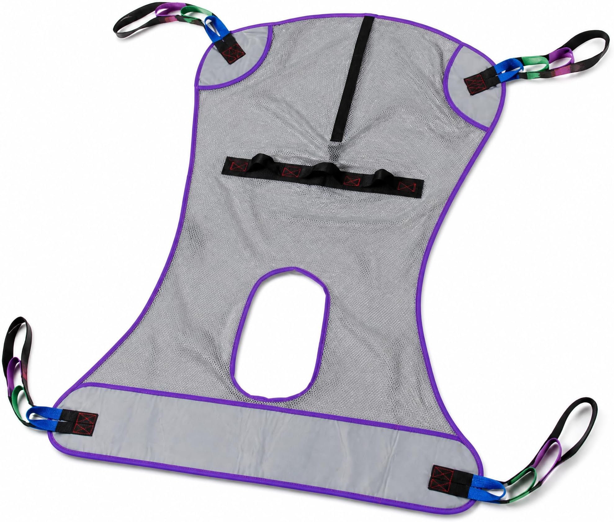 Patient Aid Full Body Mesh Commode Patient Lift Sling, 200 to 350 lbs Weight Capacity (Large)