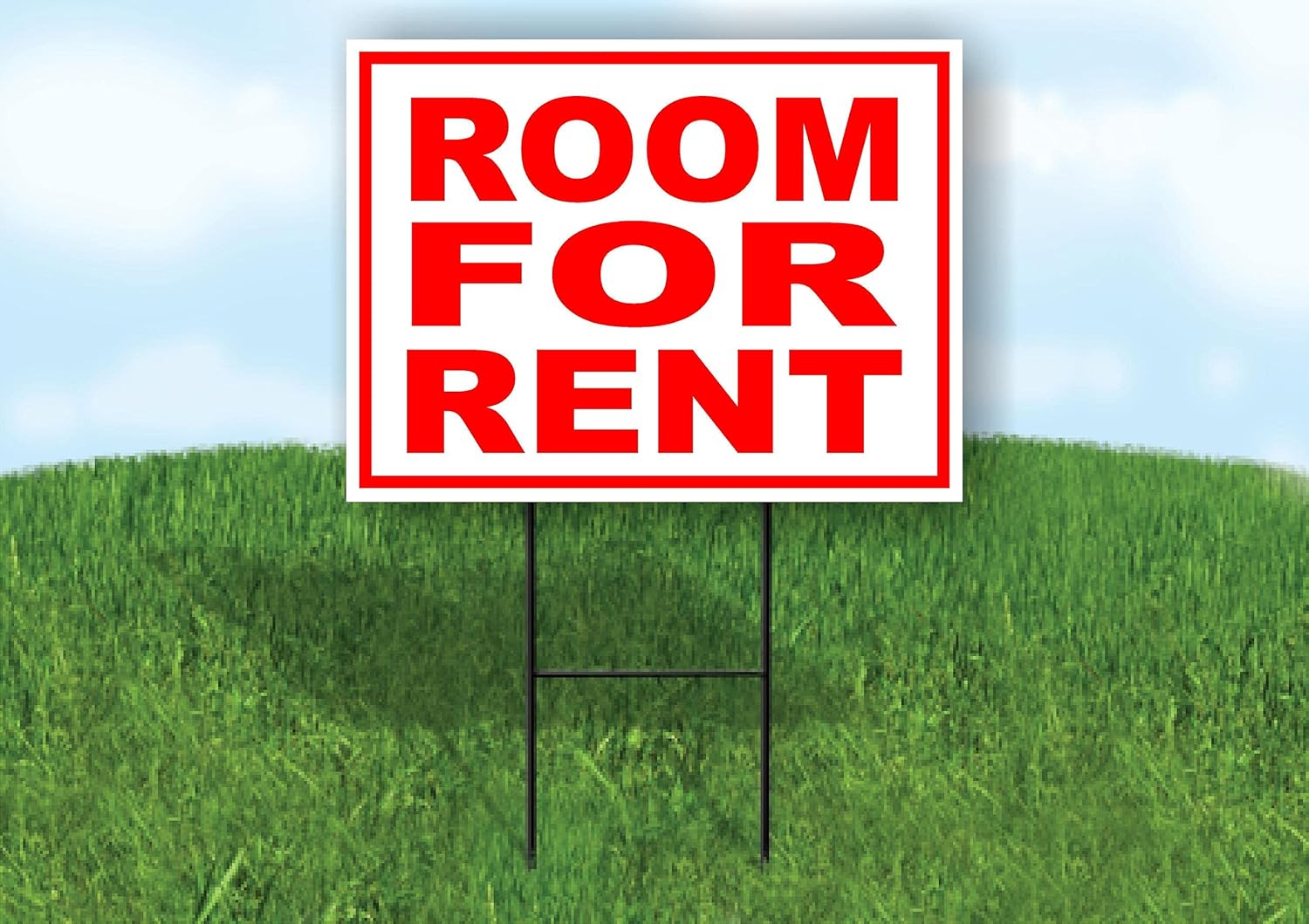 ROOM FOR RENT RED WHITE - Double Sided Yard Sign ROAD SIGN with Stand