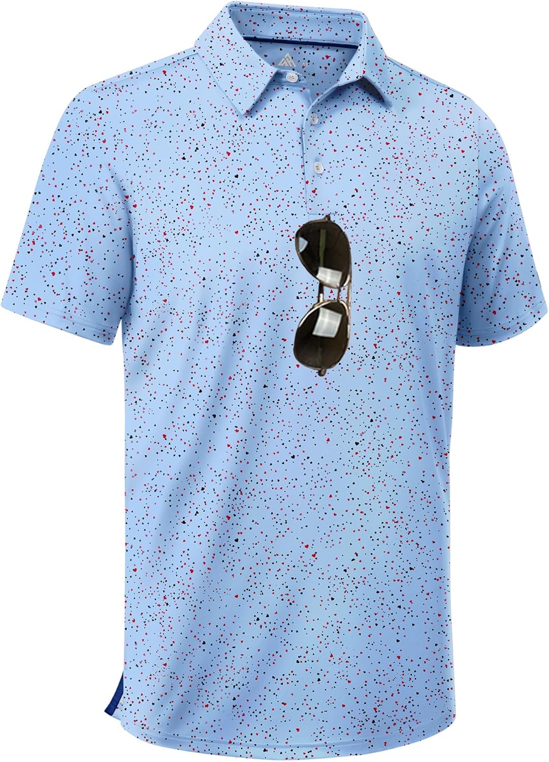 ZITY Mens Golf Shirt Short Sleeve Moisture Wicking Performance Daily Casual Print Patterns Collared Golf Polo Shirts for Men