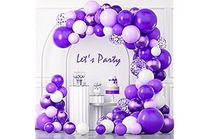 YAOWKY Purple and White Balloon Arch Kit: 122Pcs Pastel Arch Kit for Parties