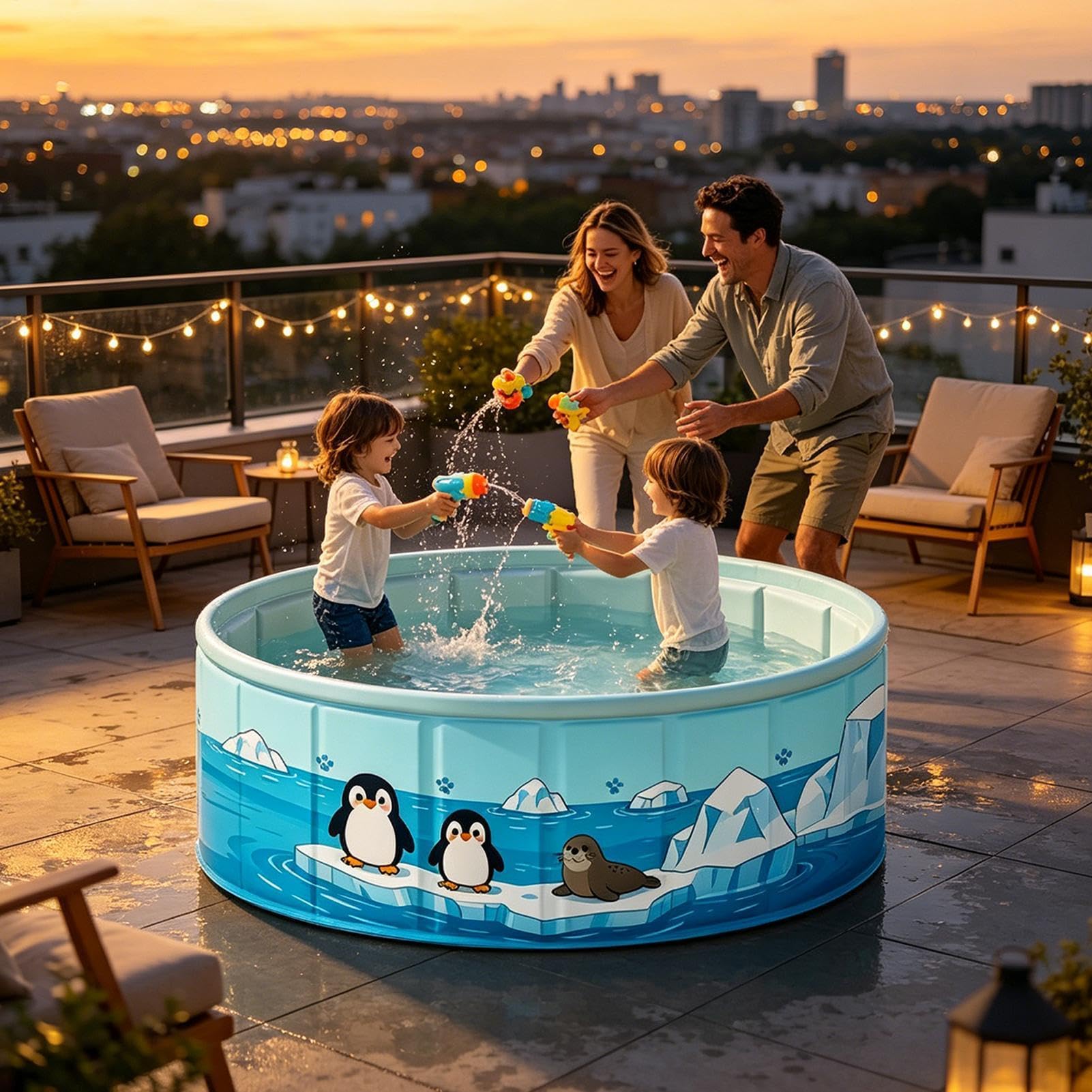 Kinderpools für den Garten Faltbare Tragbare Große Badewanne | Verdickte Kinderpools Wasserspiel geeignet für Hund und Innen Außen Hinterhof Garten Boden Sommer Camping Reisen