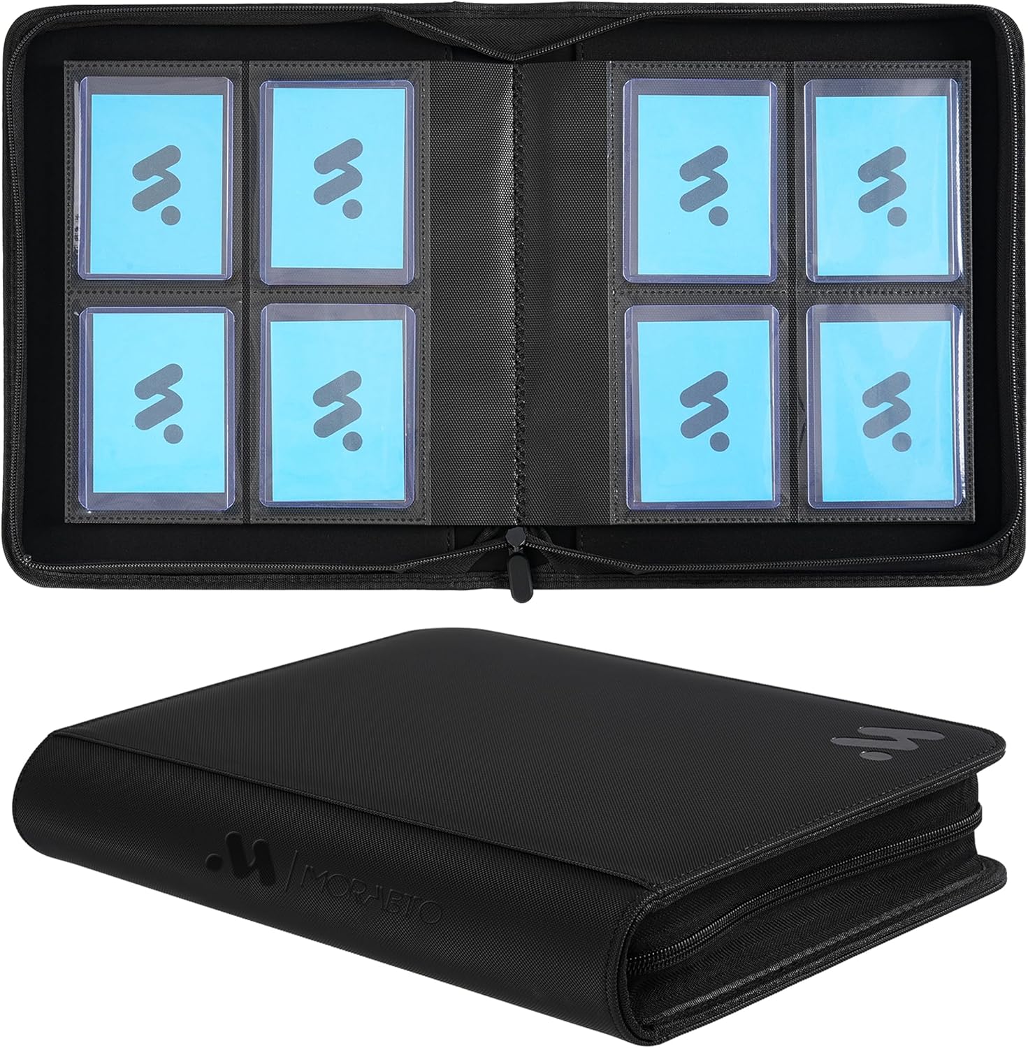 Top Loader Binder, Holds 128 Top Loaders,4 Pocket Top Loader Binders for 3" x 4" Rigid Cards,Card Album Folder for Hard Plastic Top Loaders